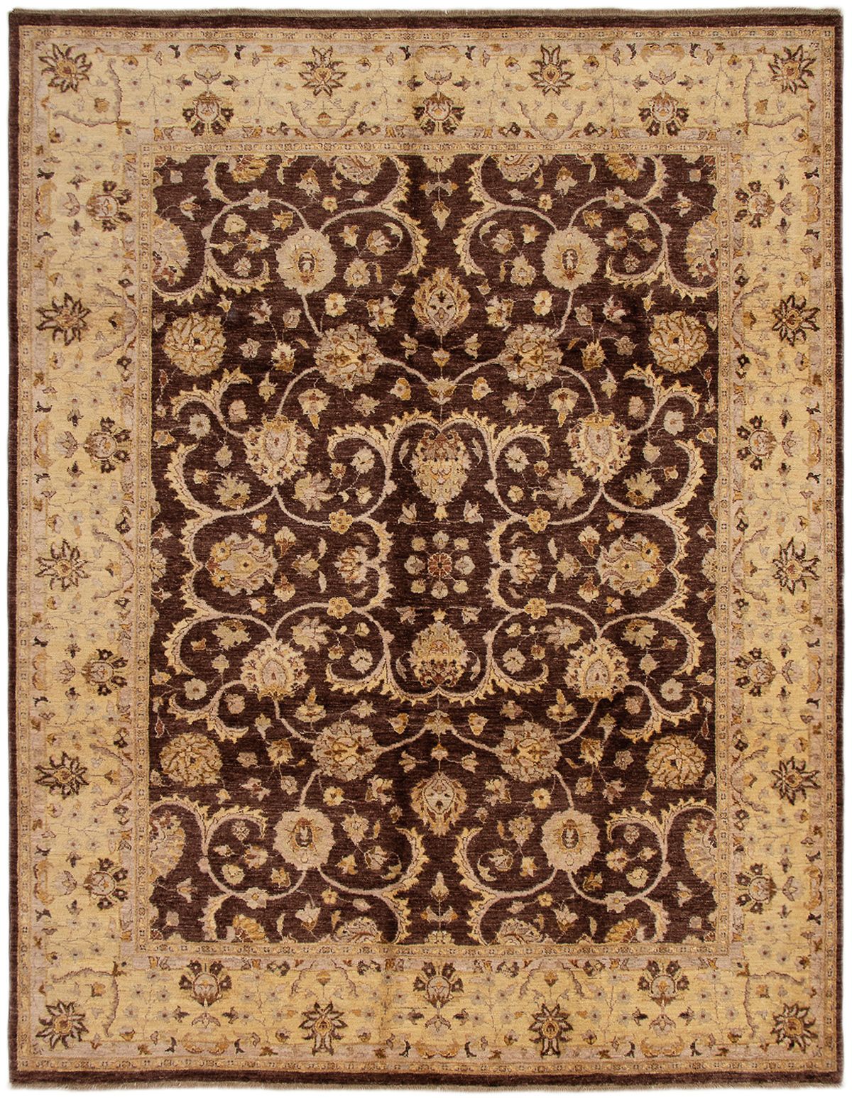 Hand-knotted Chobi Twisted Dark Brown Wool Rug 8'1" x 10'5" Size: 8'1" x 10'5"  