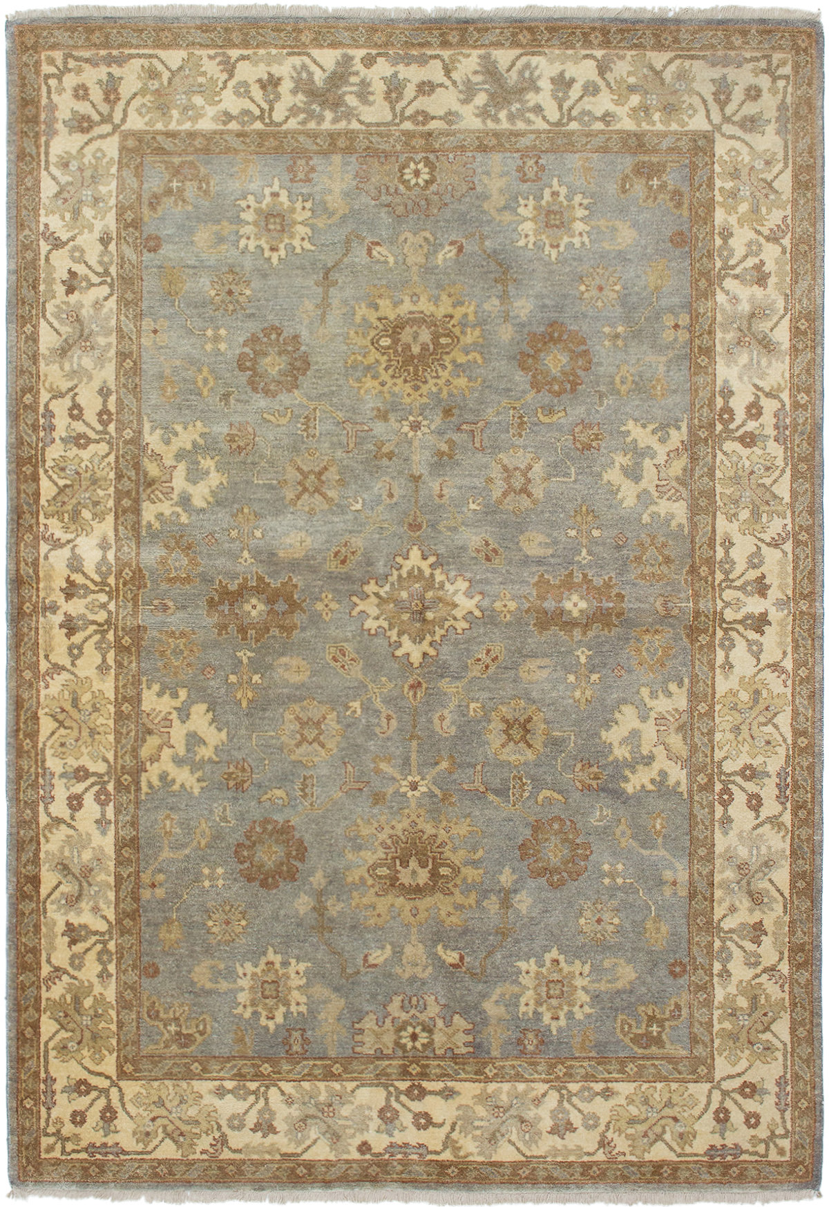 Hand-knotted Chobi Finest Grey Wool Rug 6'3" x 9'4" Size: 6'3" x 9'4"  
