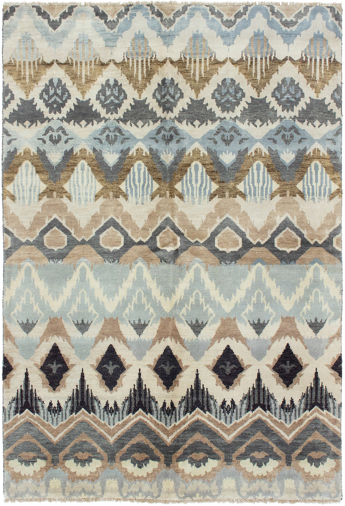 Hand-knotted Shalimar Cream, Tan Wool Rug 5'11" x 8'8" Size: 5'11" x 8'8"  