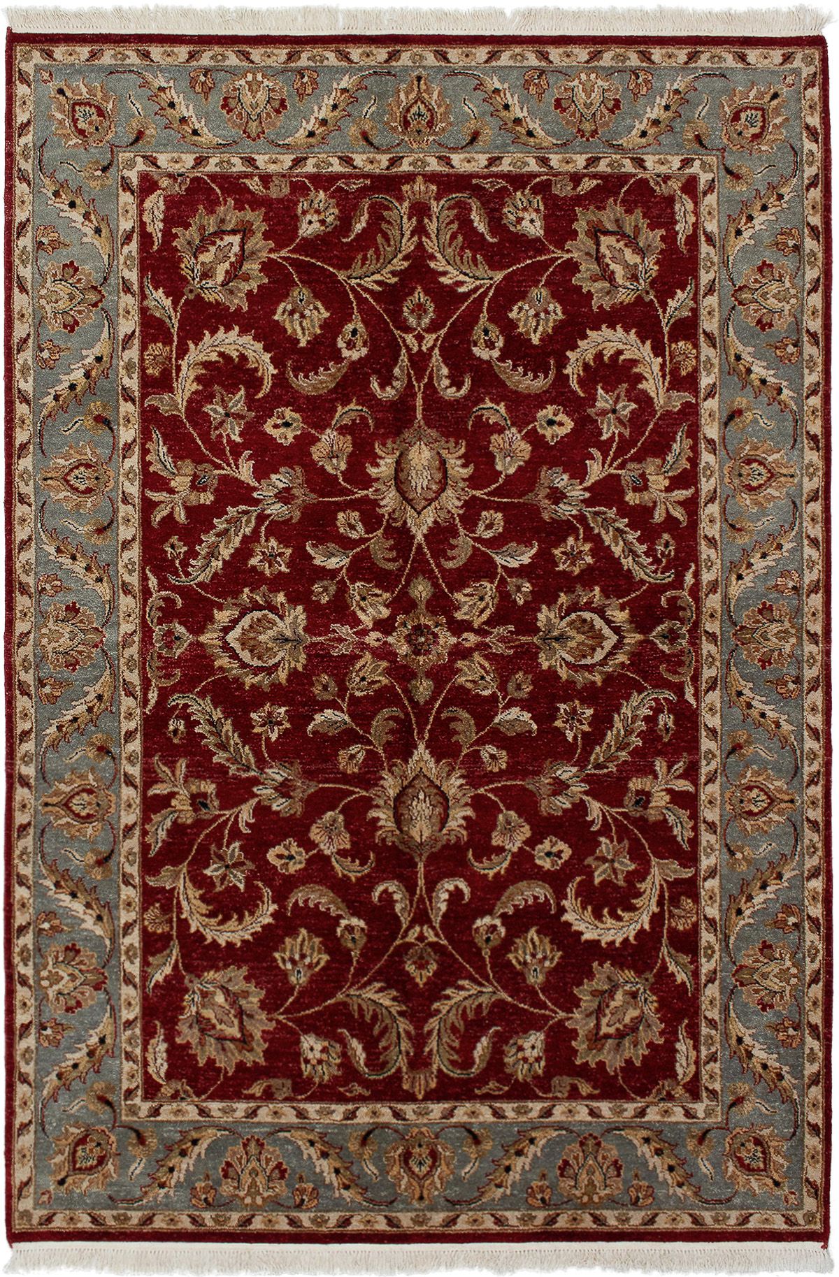 Hand-knotted Chobi Finest Dark Red Wool Rug 6'2" x 9'2" Size: 6'2" x 9'2"  