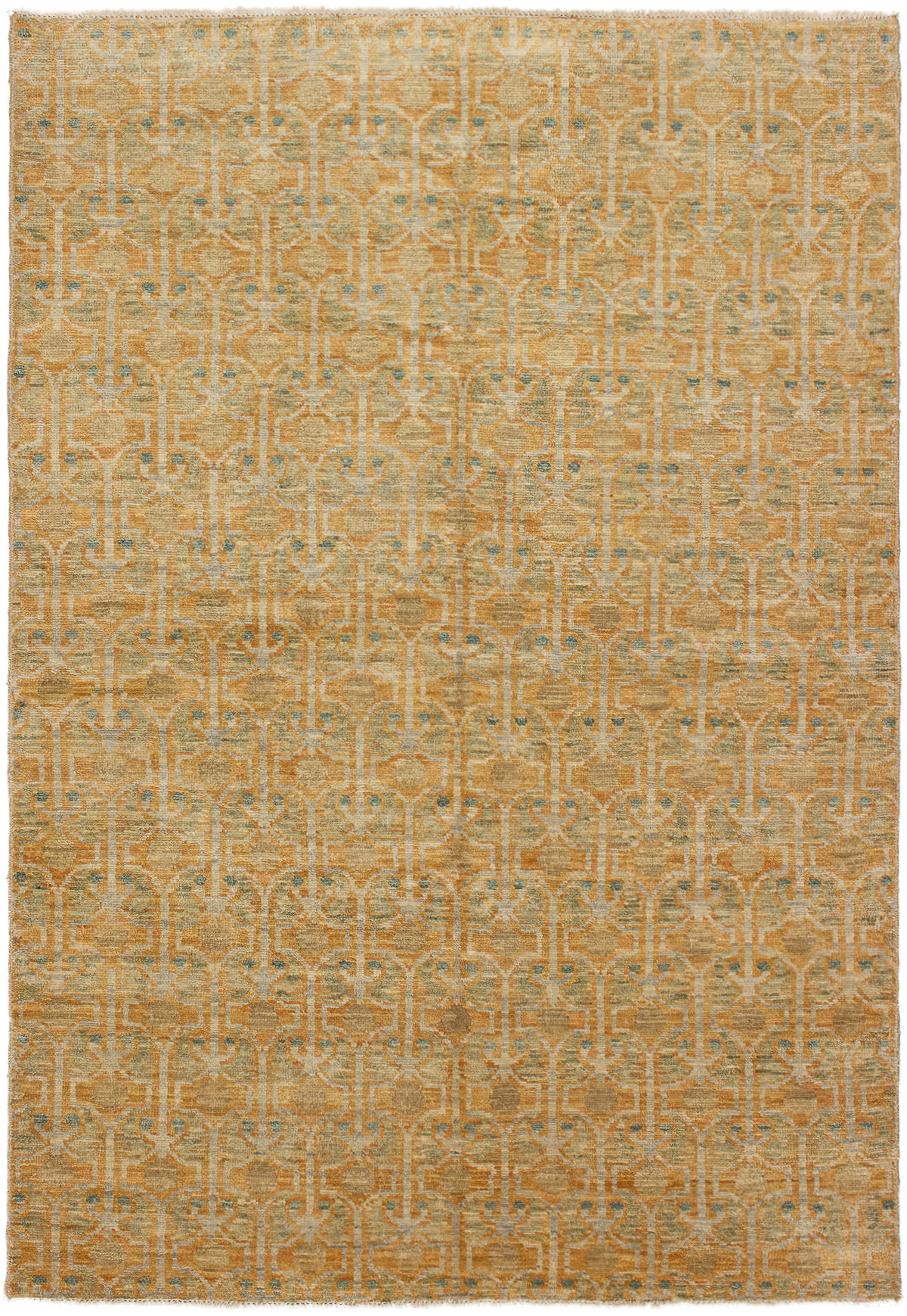 Hand-knotted Shalimar Copper Wool Rug 6'2" x 8'9" Size: 6'2" x 8'9"  