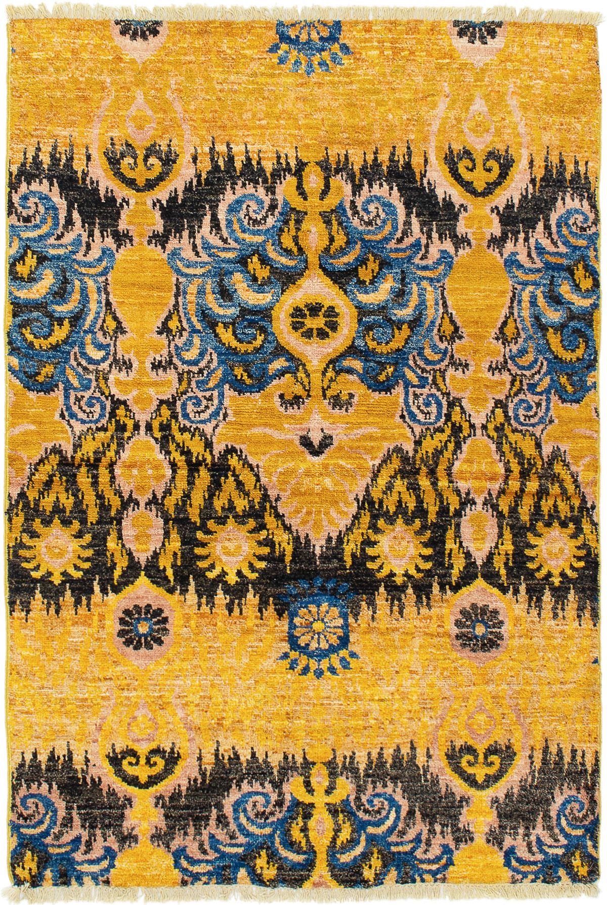 Hand-knotted Shalimar Gold Wool Rug 4'0" x 5'10" Size: 4'0" x 5'10"  