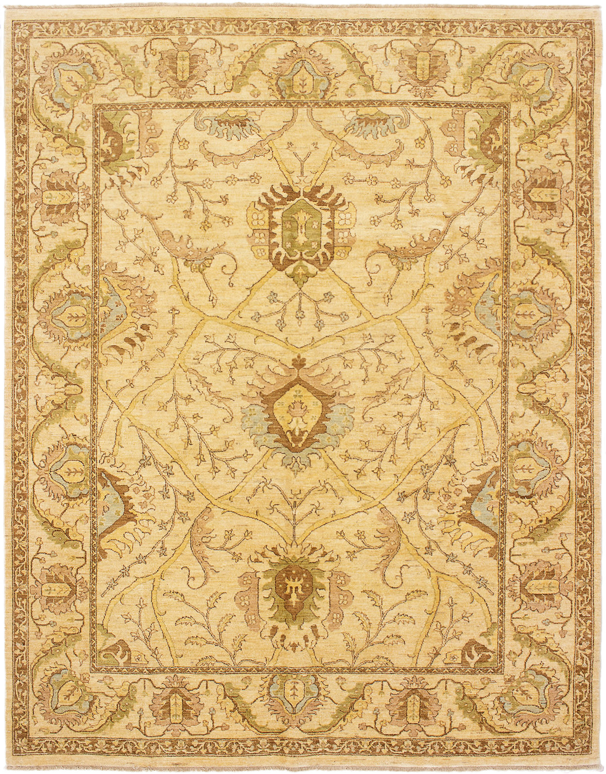Hand-knotted Chobi Finest Cream Wool Rug 7'11" x 10'1" Size: 7'11" x 10'1"  
