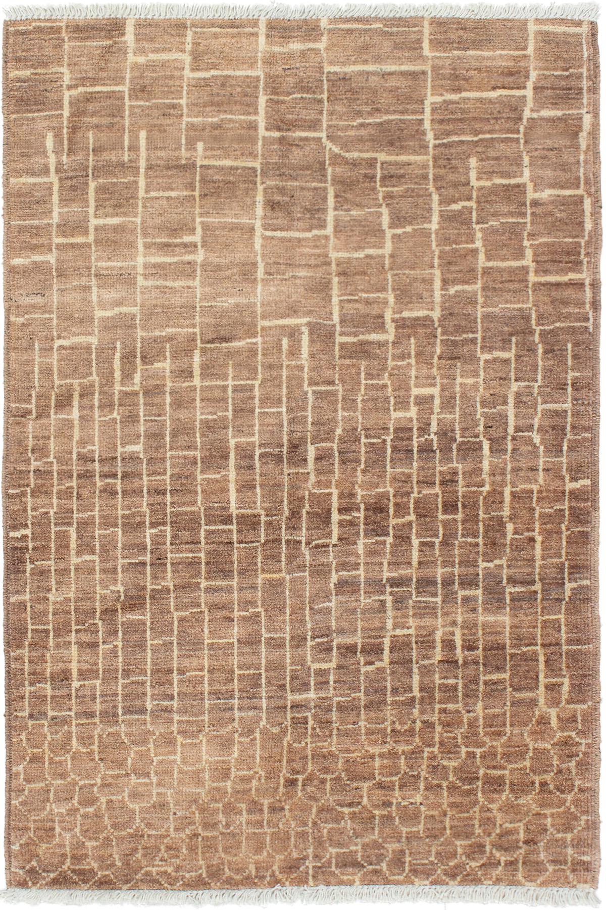 Hand-knotted Shalimar Brown Wool Rug 4'0" x 6'2" Size: 4'0" x 6'2"  