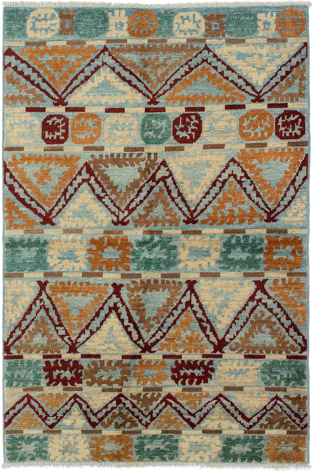 Hand-knotted Shalimar Brown, Cream Wool Rug 5'4" x 8'0" Size: 5'4" x 8'0"  