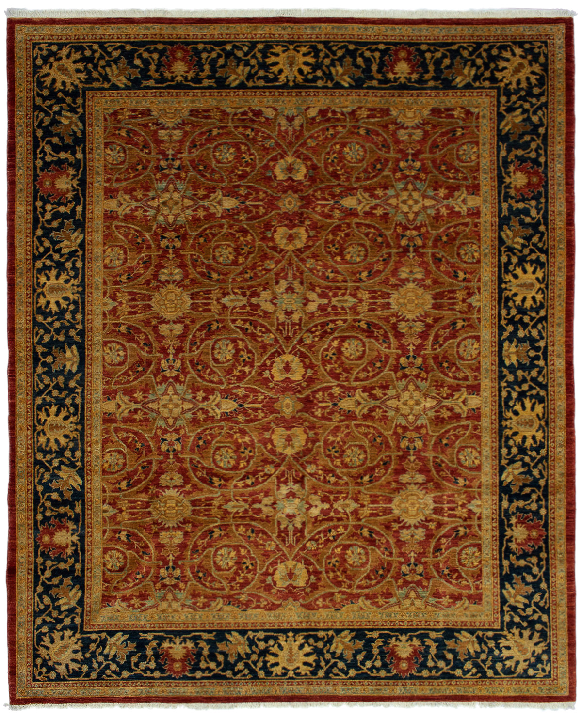 Hand-knotted Chobi Twisted Dark Copper Wool Rug 8'2" x 10'6" Size: 8'2" x 10'6"  