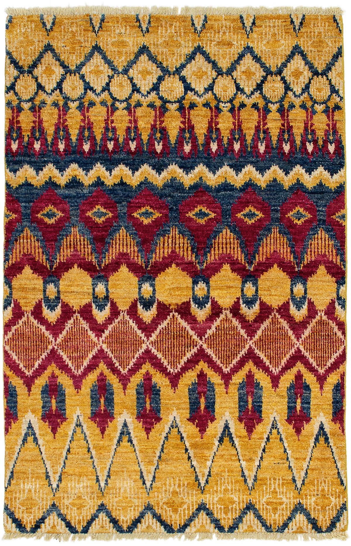 Hand-knotted Shalimar Gold Wool Rug 3'10" x 6'2" Size: 3'10" x 6'2"  