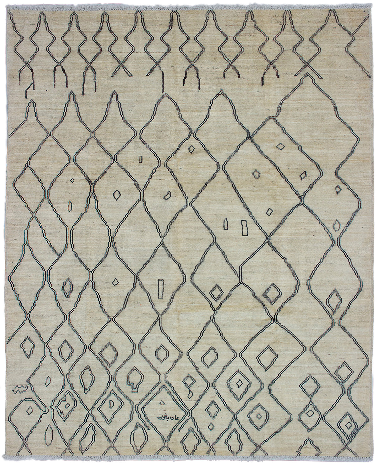 Hand-knotted Tangier Cream Wool Rug 8'0" x 9'10"  Size: 8'0" x 9'10"  