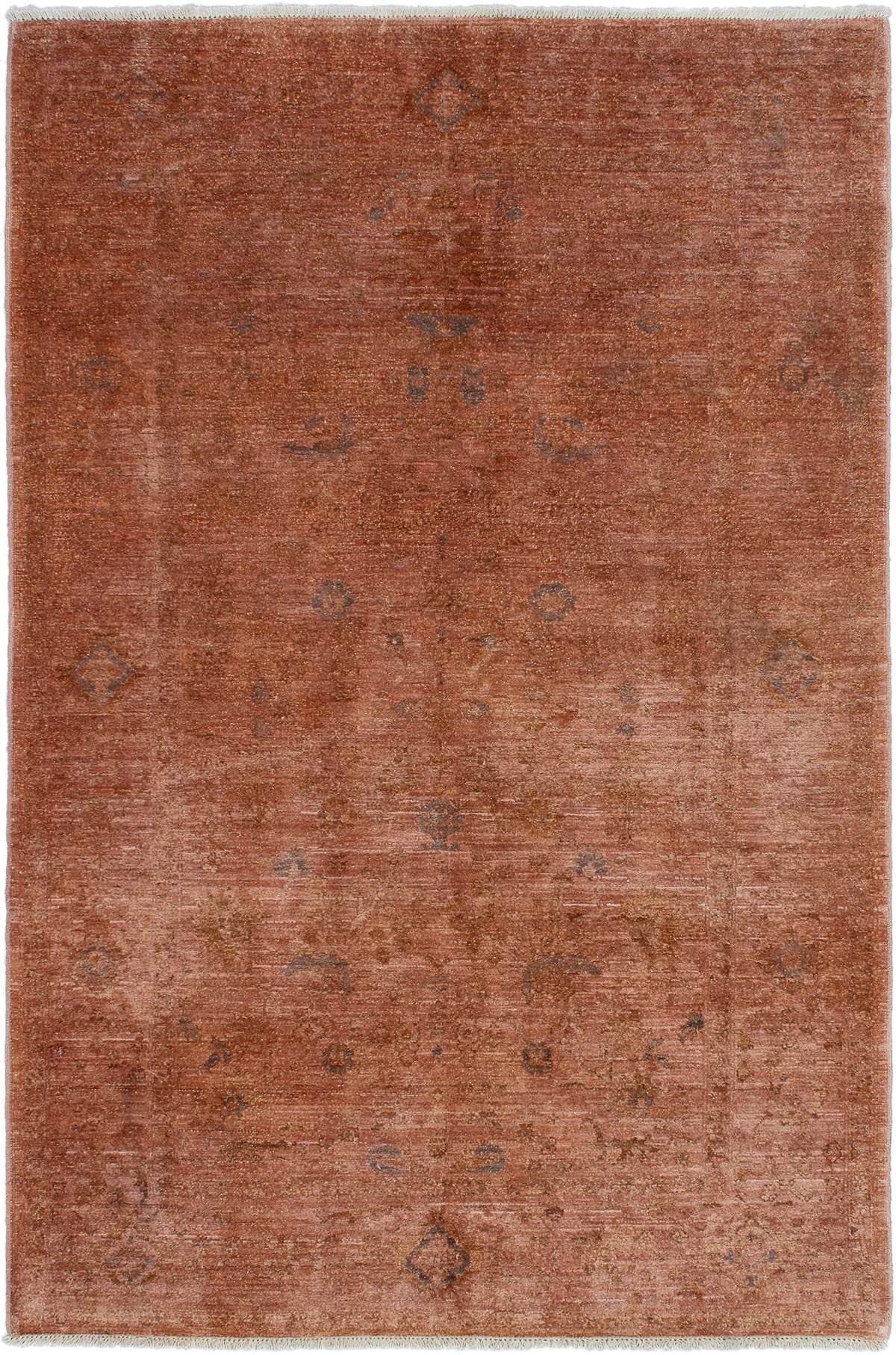Hand-knotted Color transition Copper Wool Rug 5'2" x 7'9" Size: 5'2" x 7'9"  