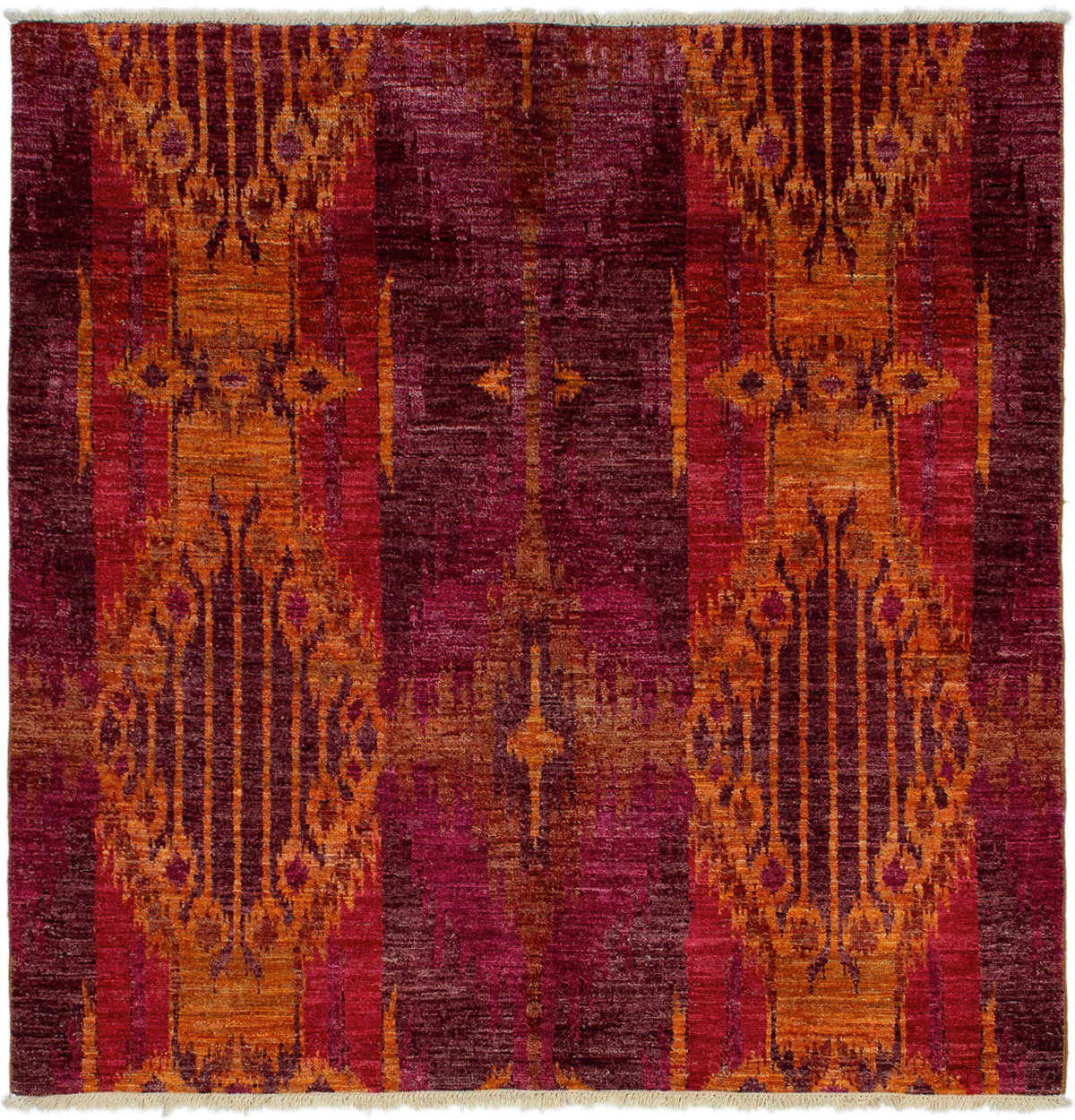 Hand-knotted Shalimar Burgundy Wool Rug 5'9" x 5'11" Size: 5'9" x 5'11"  