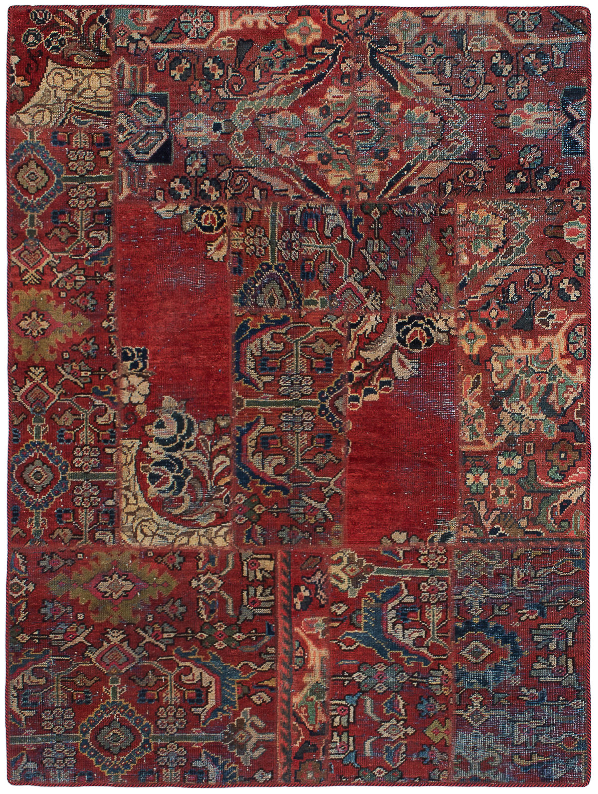 Hand-knotted Vintage Anatolia Patch Dark Copper Wool Rug 4'11" x 6'7" Size: 4'11" x 6'7"  