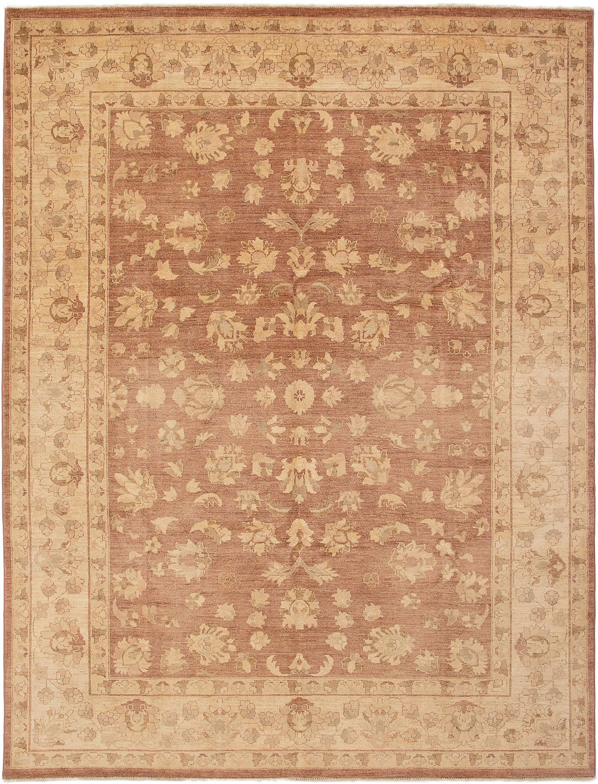 Hand-knotted Chobi Finest Brown Wool Rug 9'1" x 12'0" Size: 9'1" x 12'0"  