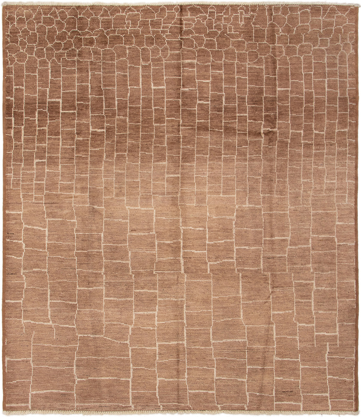 Hand-knotted Tangier Brown Wool Rug 8'3" x 9'6" Size: 8'3" x 9'6"  