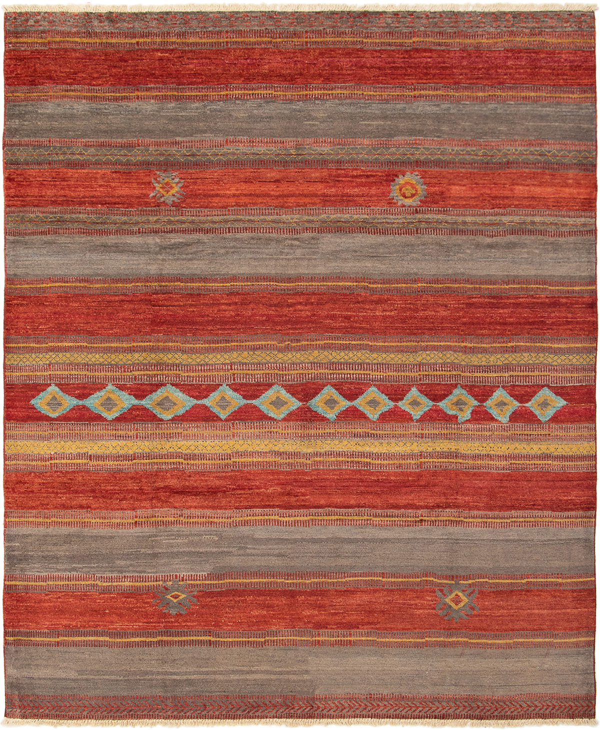Hand-knotted Shalimar Dark Copper Wool Rug 9'7" x 11'7" Size: 9'7" x 11'7"  