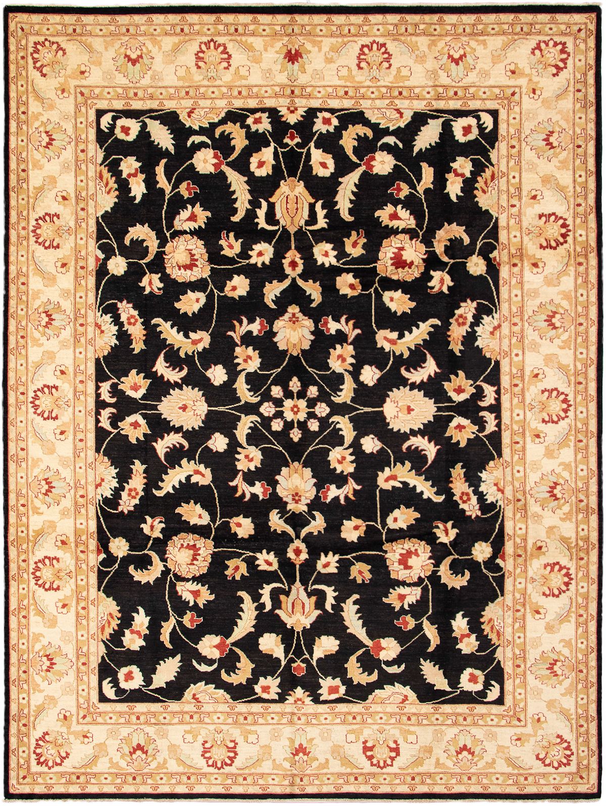 Hand-knotted Chobi Finest Black Wool Rug 9'1" x 12'1" Size: 9'1" x 12'1"  