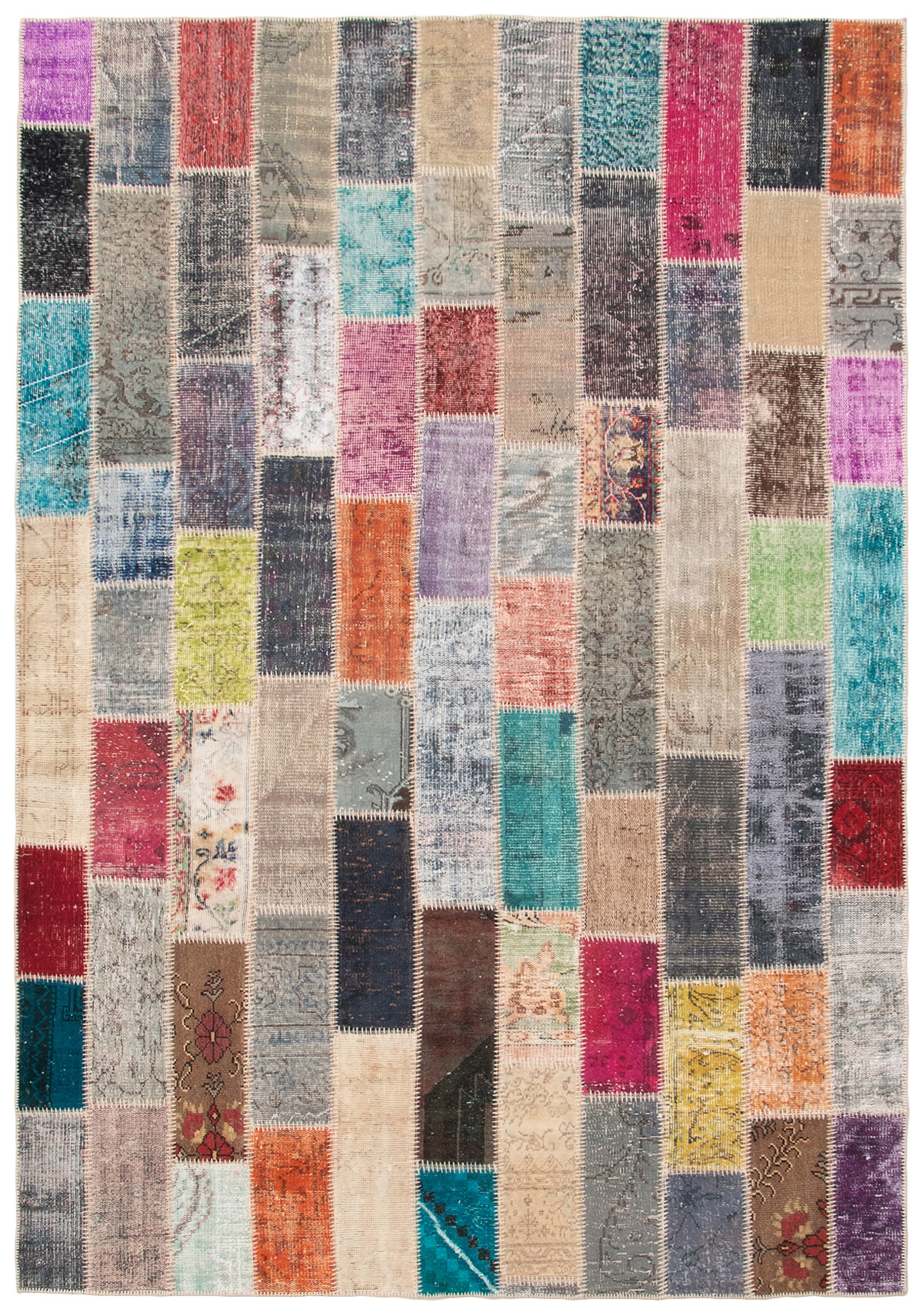 Hand-knotted Color Transition Patch Grey Wool Rug 6'10" x 9'11" Size: 6'10" x 9'11"  