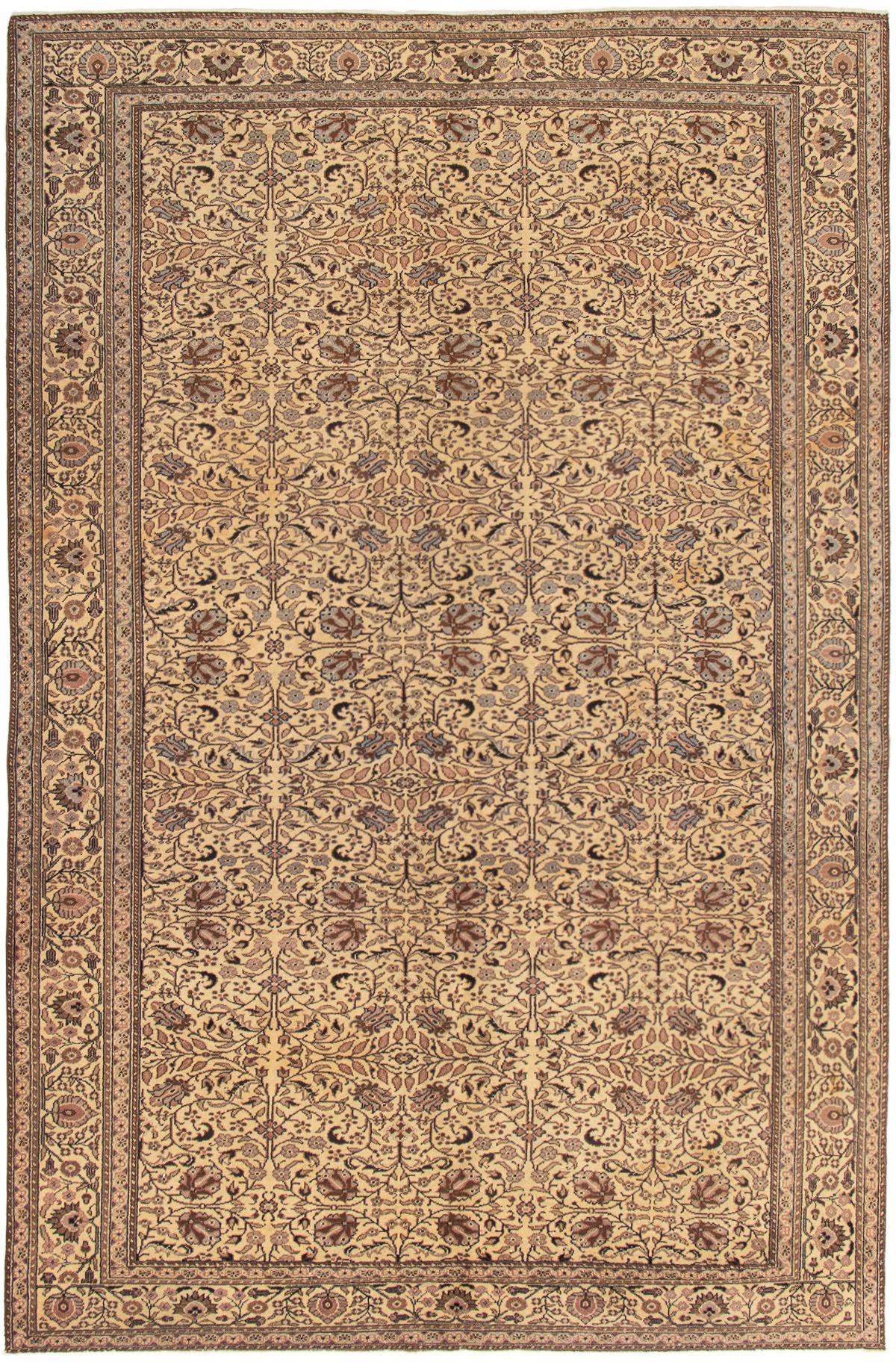 Hand-knotted Keisari Vintage Cream Wool Rug 6'5" x 9'11" Size: 6'5" x 9'11"  