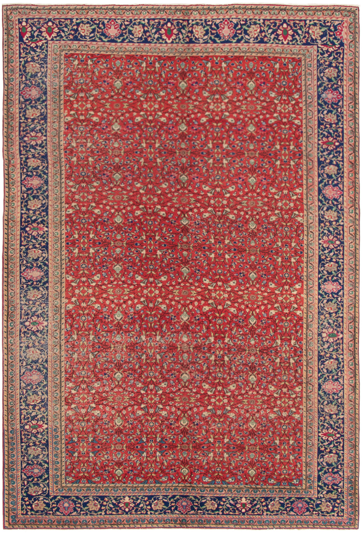 Hand-knotted Keisari Vintage Red Wool Rug 6'2" x 9'8" Size: 6'2" x 9'8"  