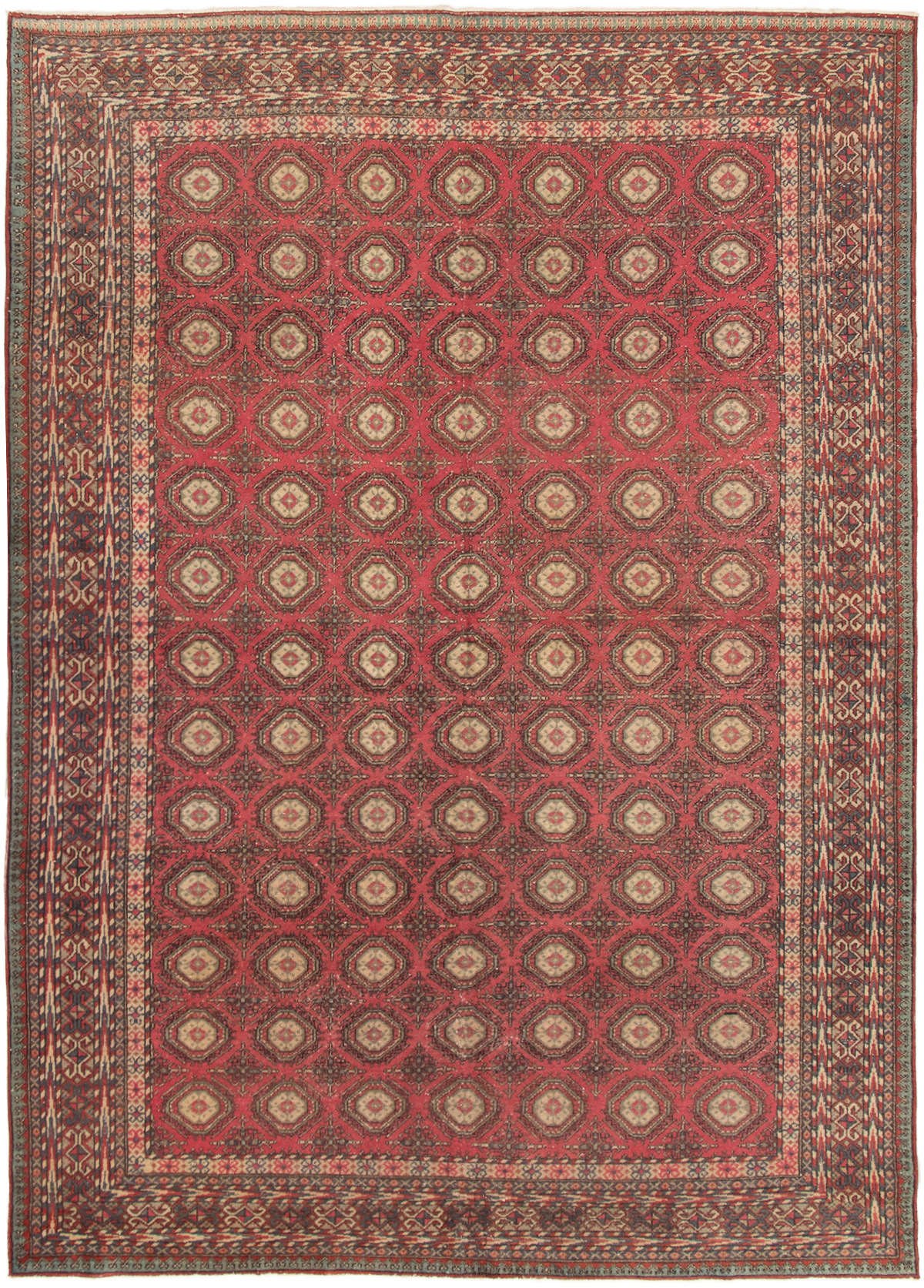 Hand-knotted Keisari Vintage Red Wool Rug 6'7" x 9'4" Size: 6'7" x 9'4"  