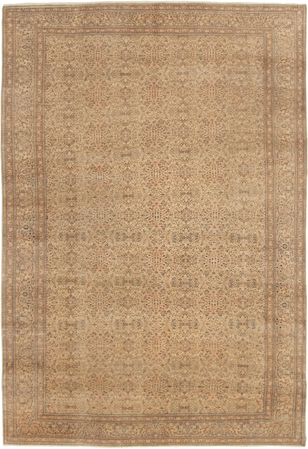 Hand-knotted Antalya Vintage Ivory Wool Rug 6'5" x 9'5" Size: 6'5" x 9'5"  