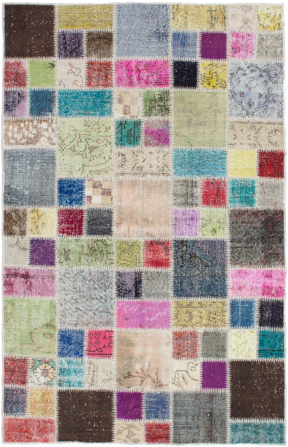 Hand-knotted Color Transition Patch Beige, Light Green Wool Rug 4'7" x 7'3" Size: 4'7" x 7'3"  
