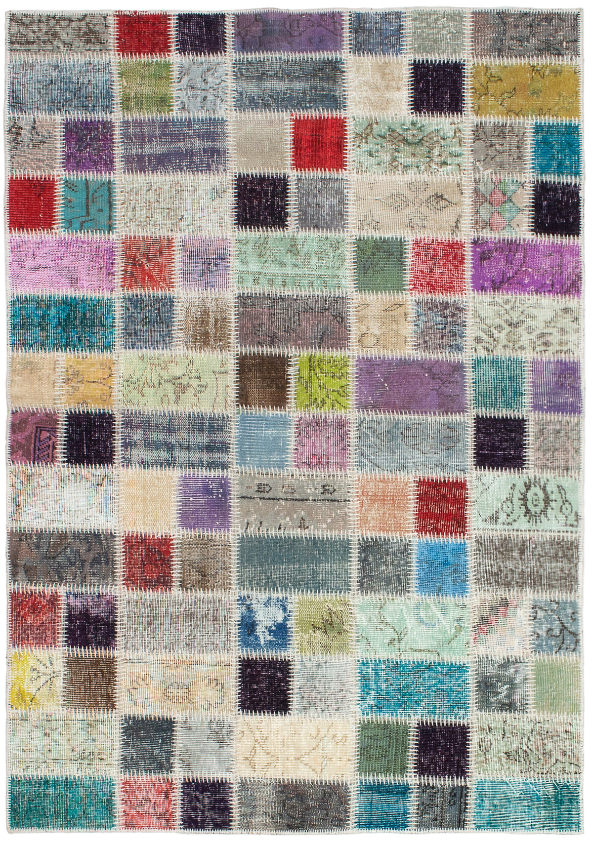 Hand-knotted Color Transition Patch Brown, Grey Wool Rug 4'7" x 6'8" Size: 4'7" x 6'8"  