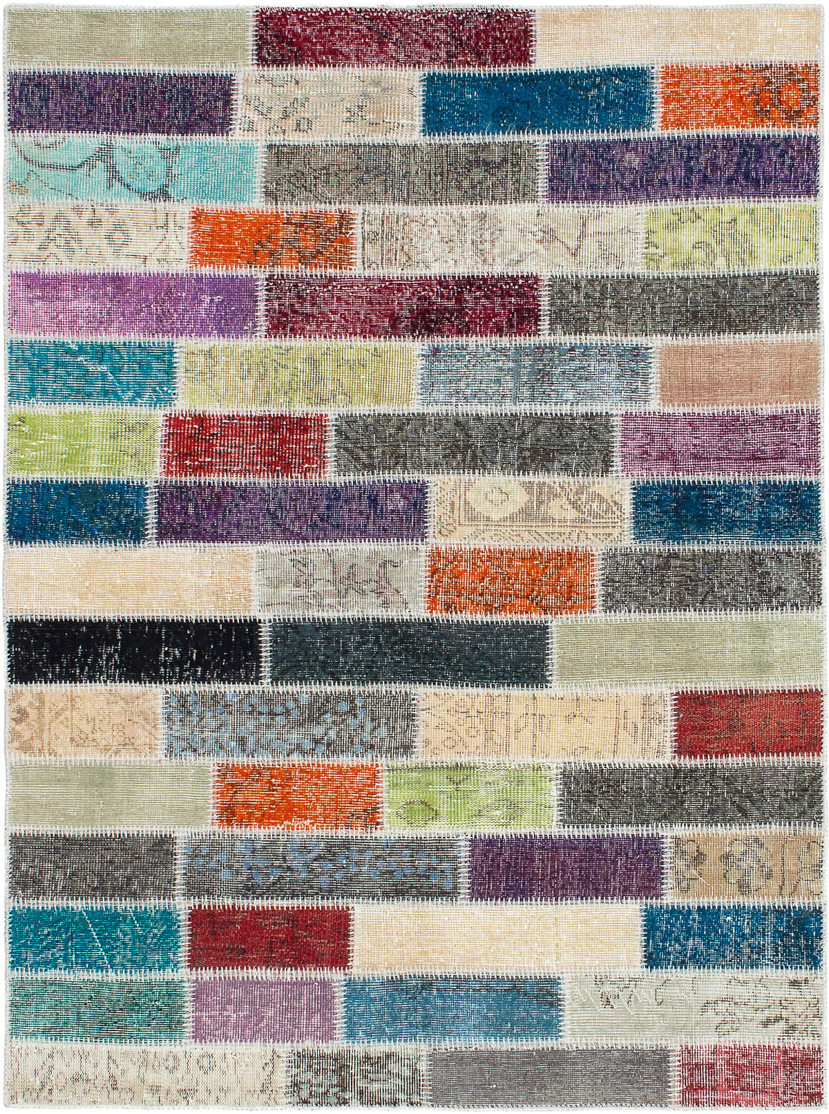 Hand-knotted Color Transition Patch Grey, Turquoise Wool Rug 4'9" x 6'4" Size: 4'9" x 6'4"  