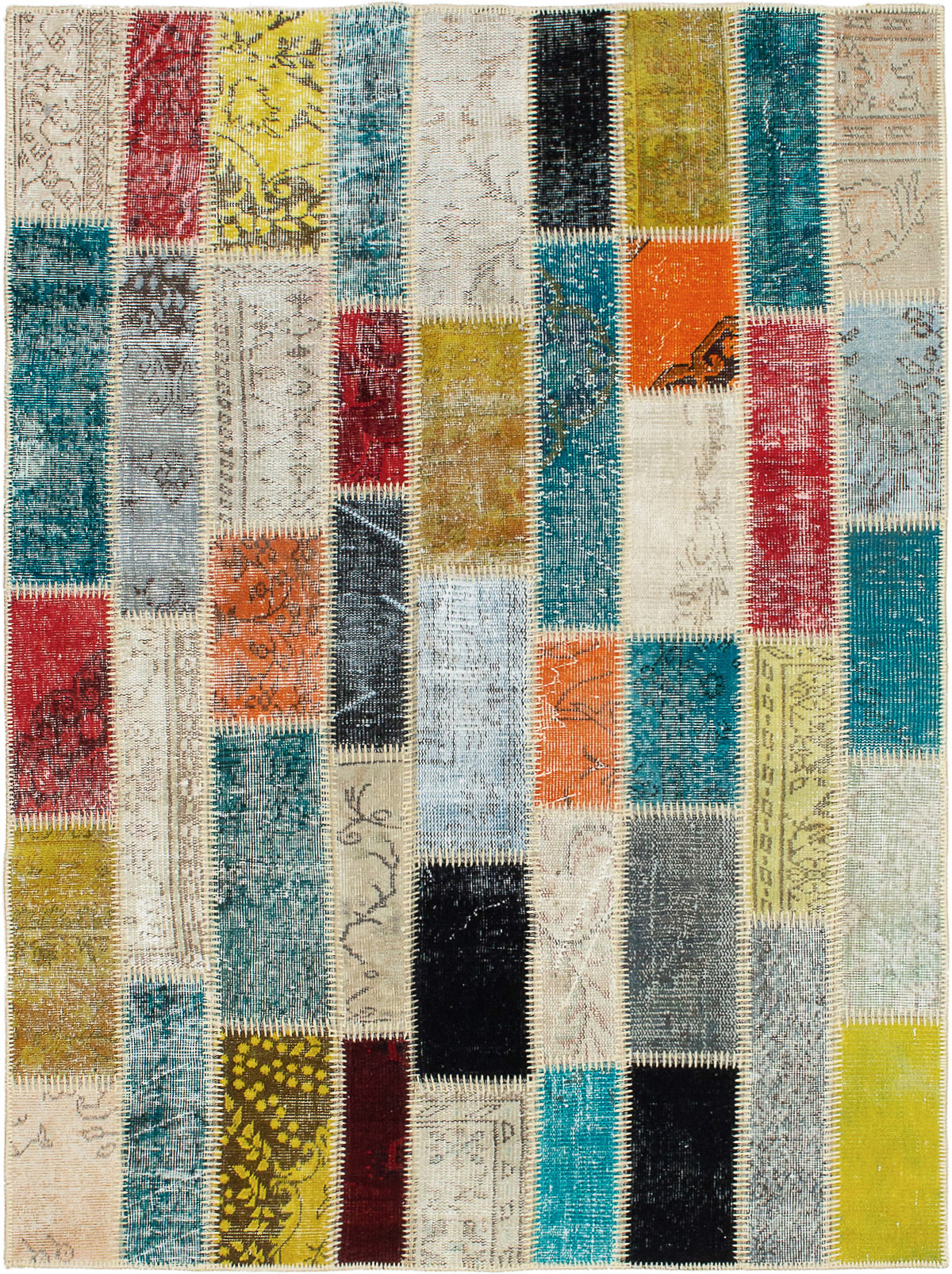 Hand-knotted Color Transition Patch Brown, Grey Wool Rug 4'10" x 6'7" Size: 4'10" x 6'7"  