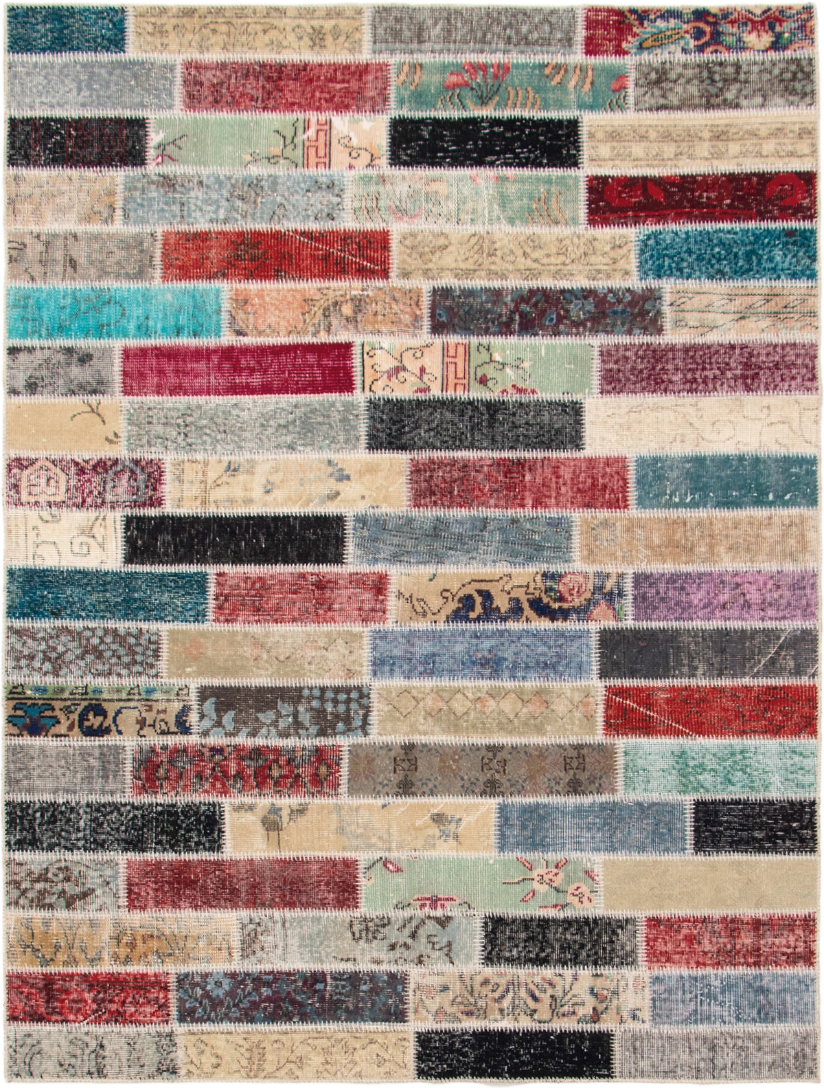 Hand-knotted Color Transition Patch Dark Red, Light Khaki Wool Rug 5'7" x 7'6" Size: 5'7" x 7'6"  
