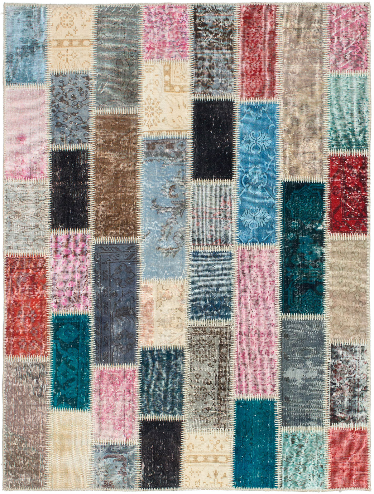 Hand-knotted Color Transition Patch Grey Wool Rug 4'9" x 6'5" Size: 4'9" x 6'5"  