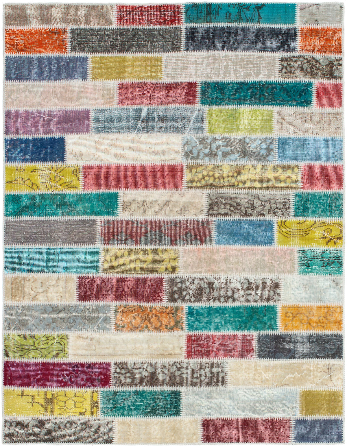 Hand-knotted Color Transition Patch Grey, Light Khaki Wool Rug 4'10" x 6'4" Size: 4'10" x 6'4"  