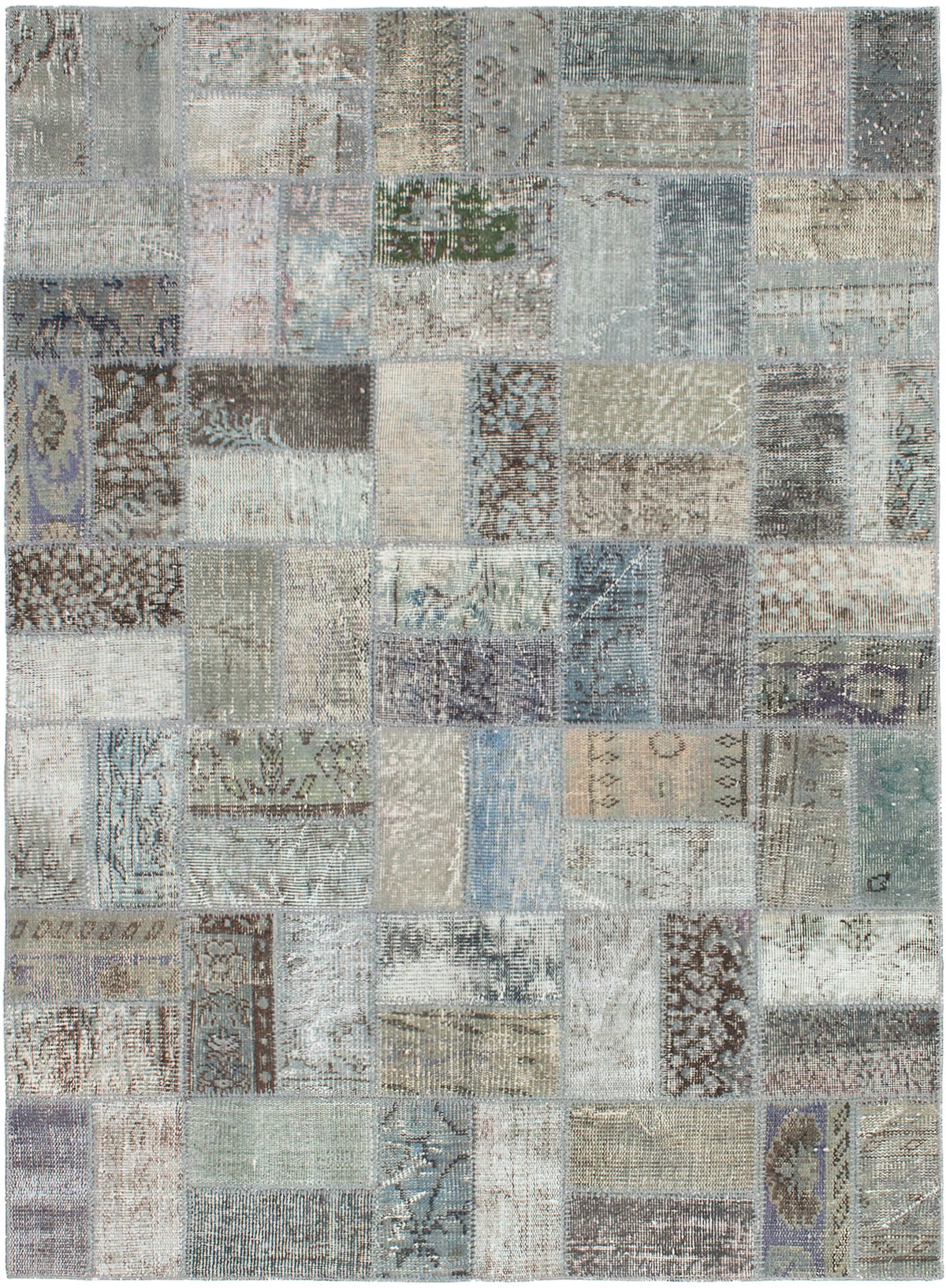 Hand-knotted Color Transition Patch Khaki Wool Rug 4'10" x 6'8" Size: 4'10" x 6'8"  