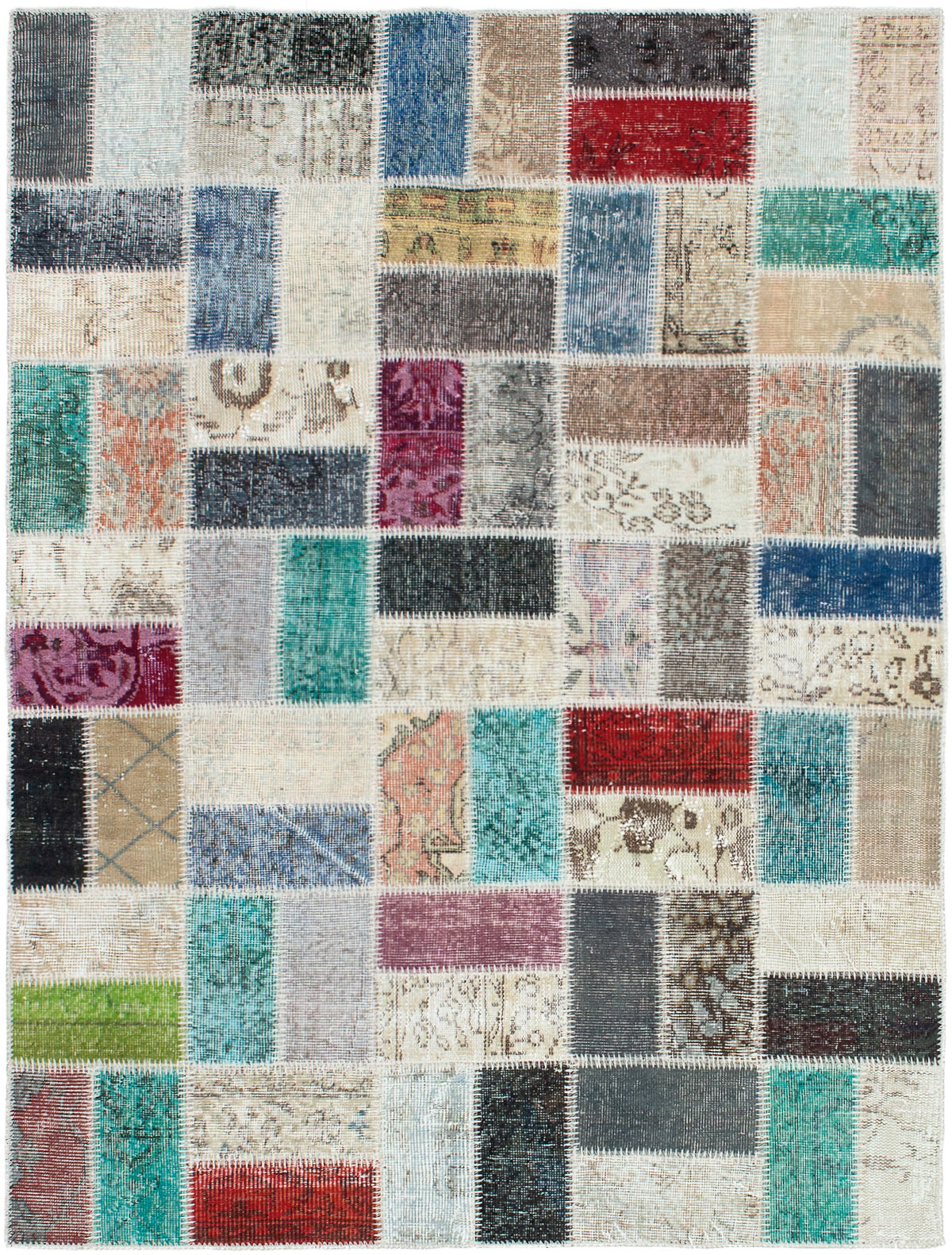 Hand-knotted Color Transition Patch Grey Wool Rug 4'10" x 6'7" Size: 4'10" x 6'7"  