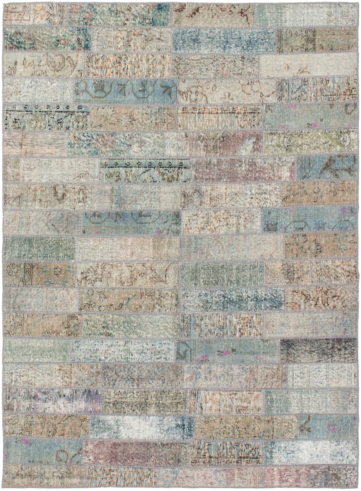 Hand-knotted Color Transition Patch Grey Wool Rug 5'7" x 7'7" Size: 5'7" x 7'7"  