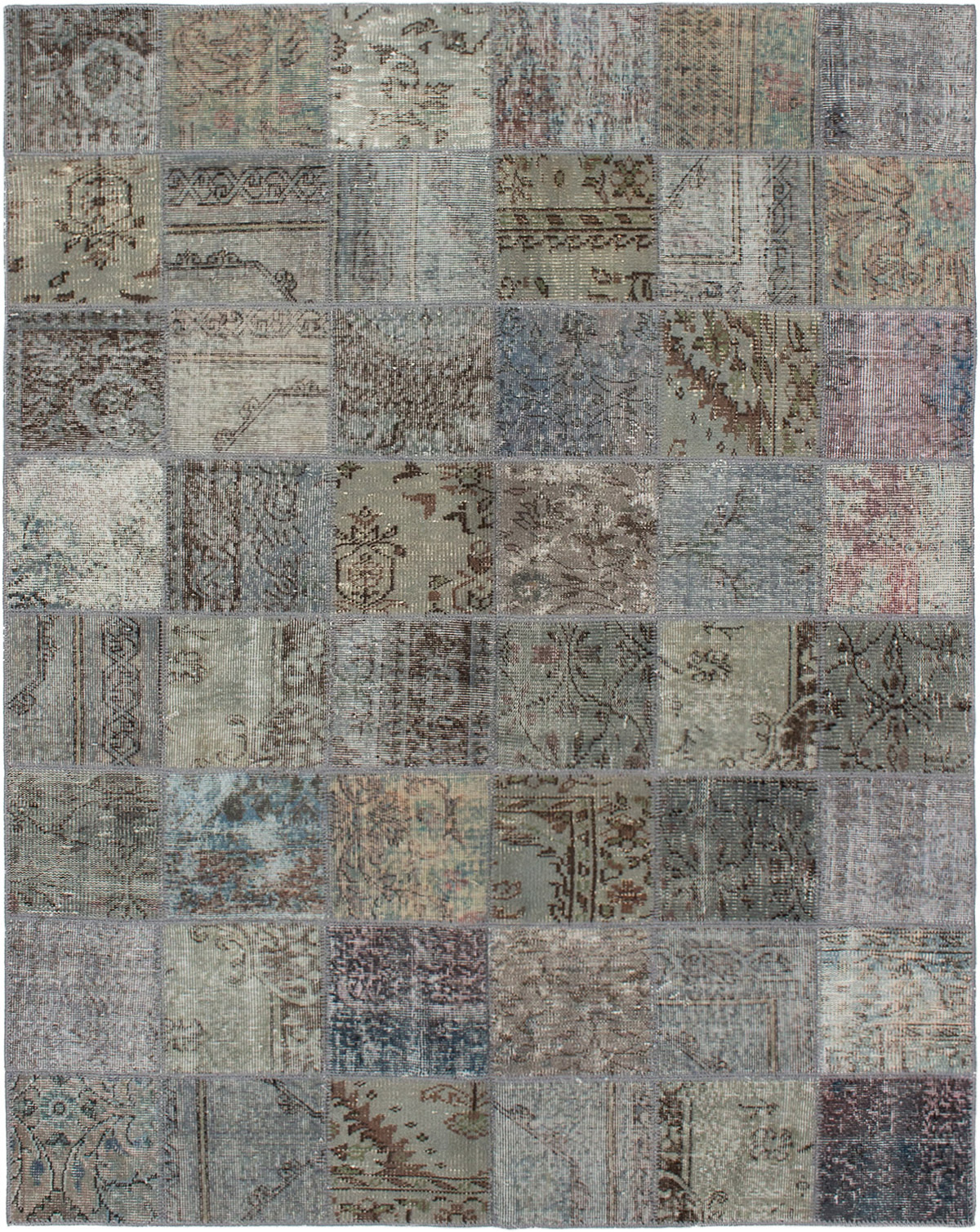 Hand-knotted Color Transition Patch Grey Wool Rug 5'9" x 7'6" Size: 5'9" x 7'6"  