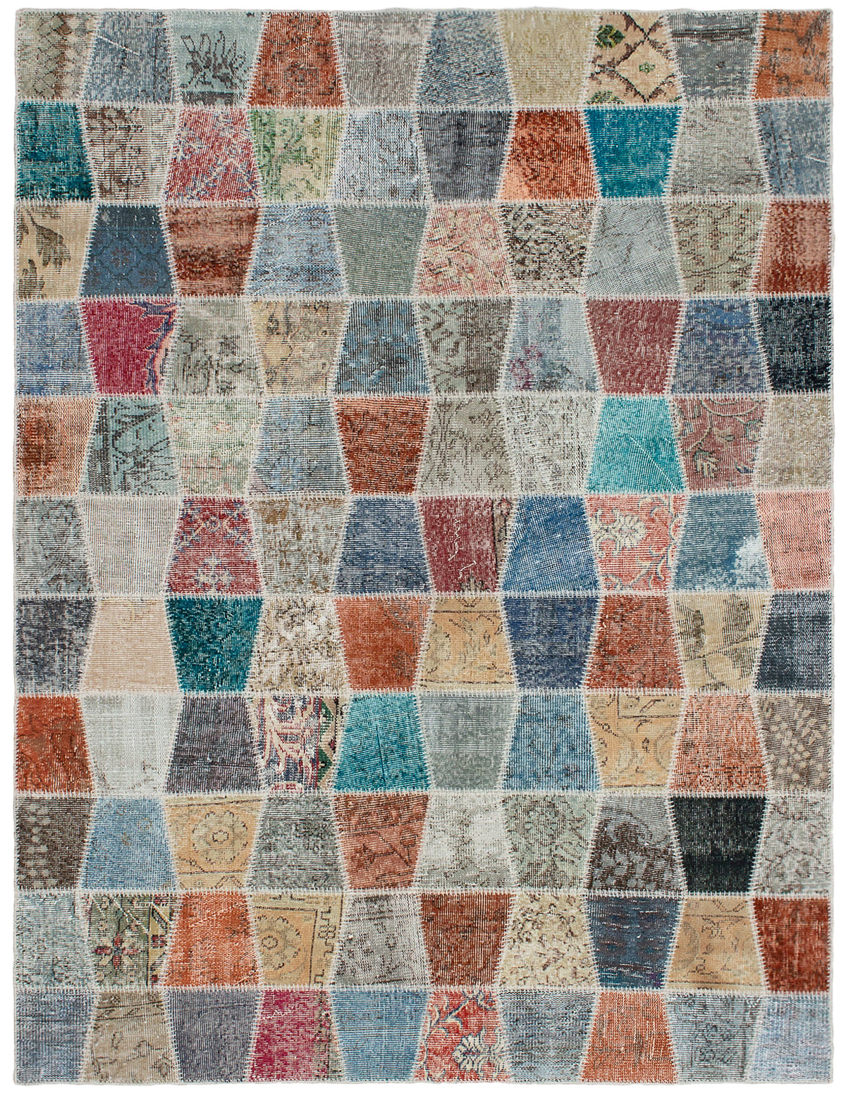 Hand-knotted Color Transition Patch Grey Wool Rug 5'11" x 7'10" Size: 5'11" x 7'10"  