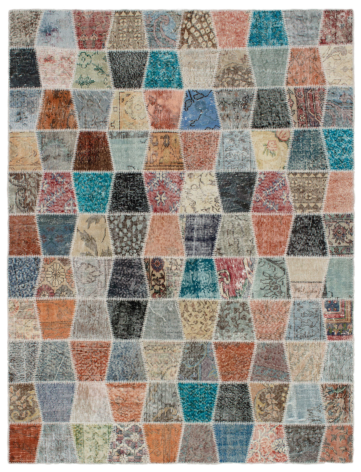 Hand-knotted Color Transition Patch Copper, Grey Wool Rug 5'10" x 7'9" Size: 5'10" x 7'9"  