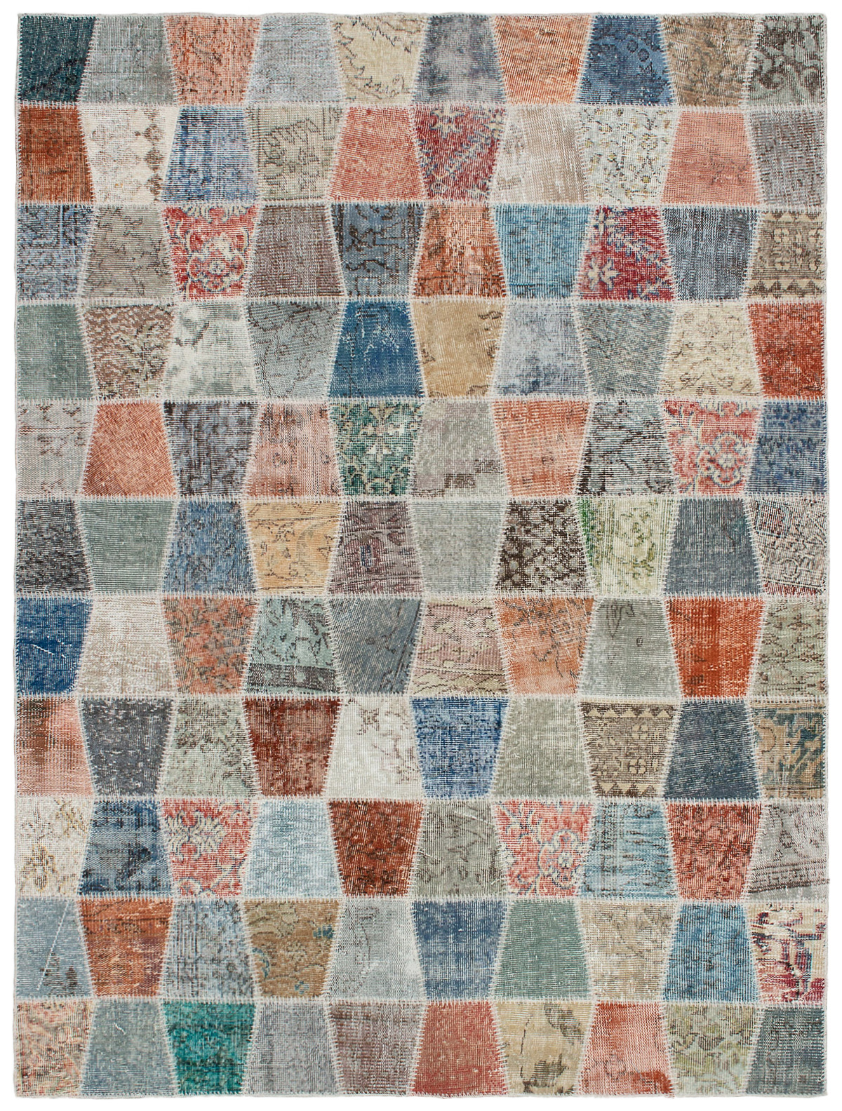 Hand-knotted Color Transition Patch Grey Wool Rug 5'10" x 7'10" Size: 5'10" x 7'10"  