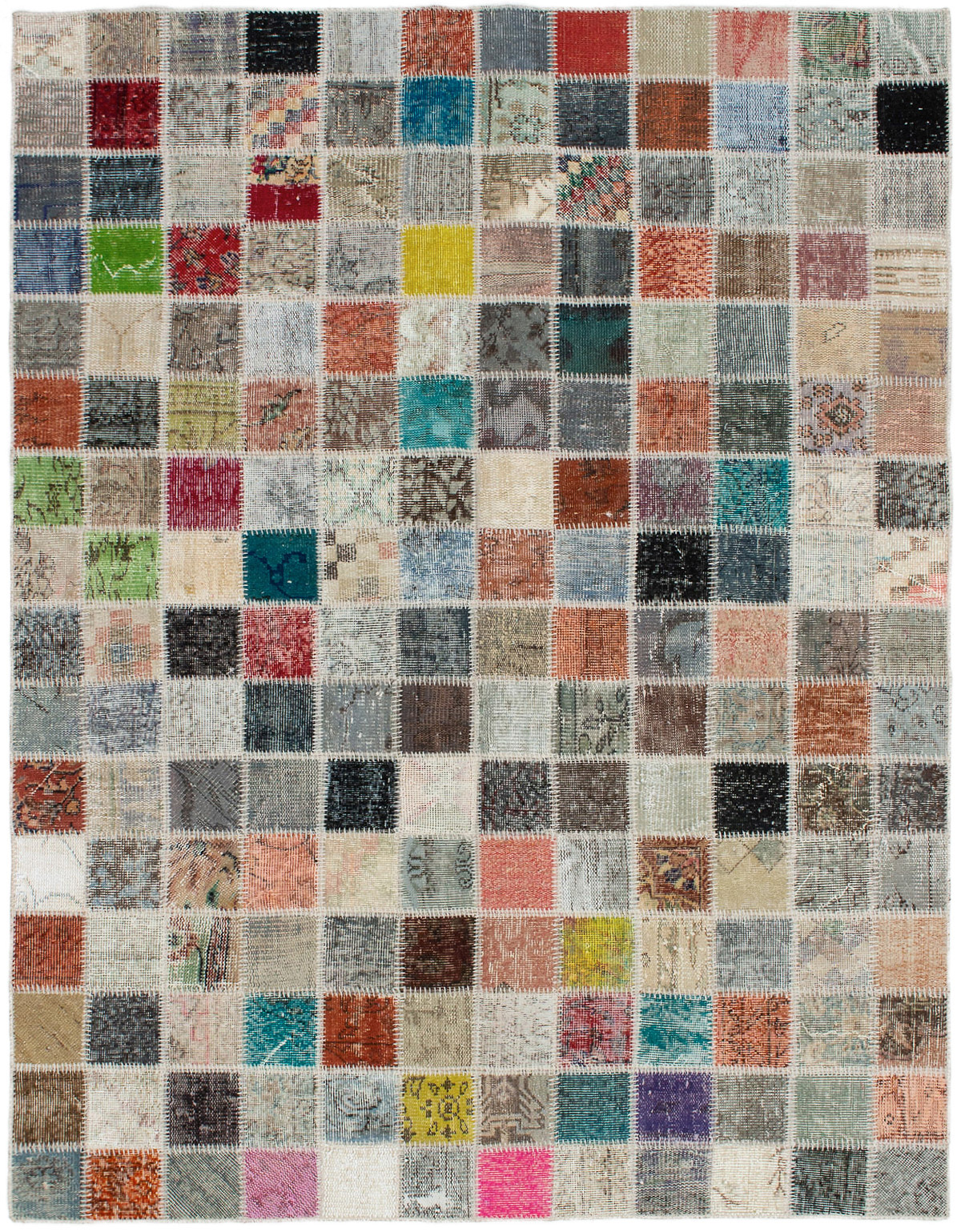 Hand-knotted Color Transition Patch Grey Wool Rug 5'8" x 7'5" Size: 5'8" x 7'5"  