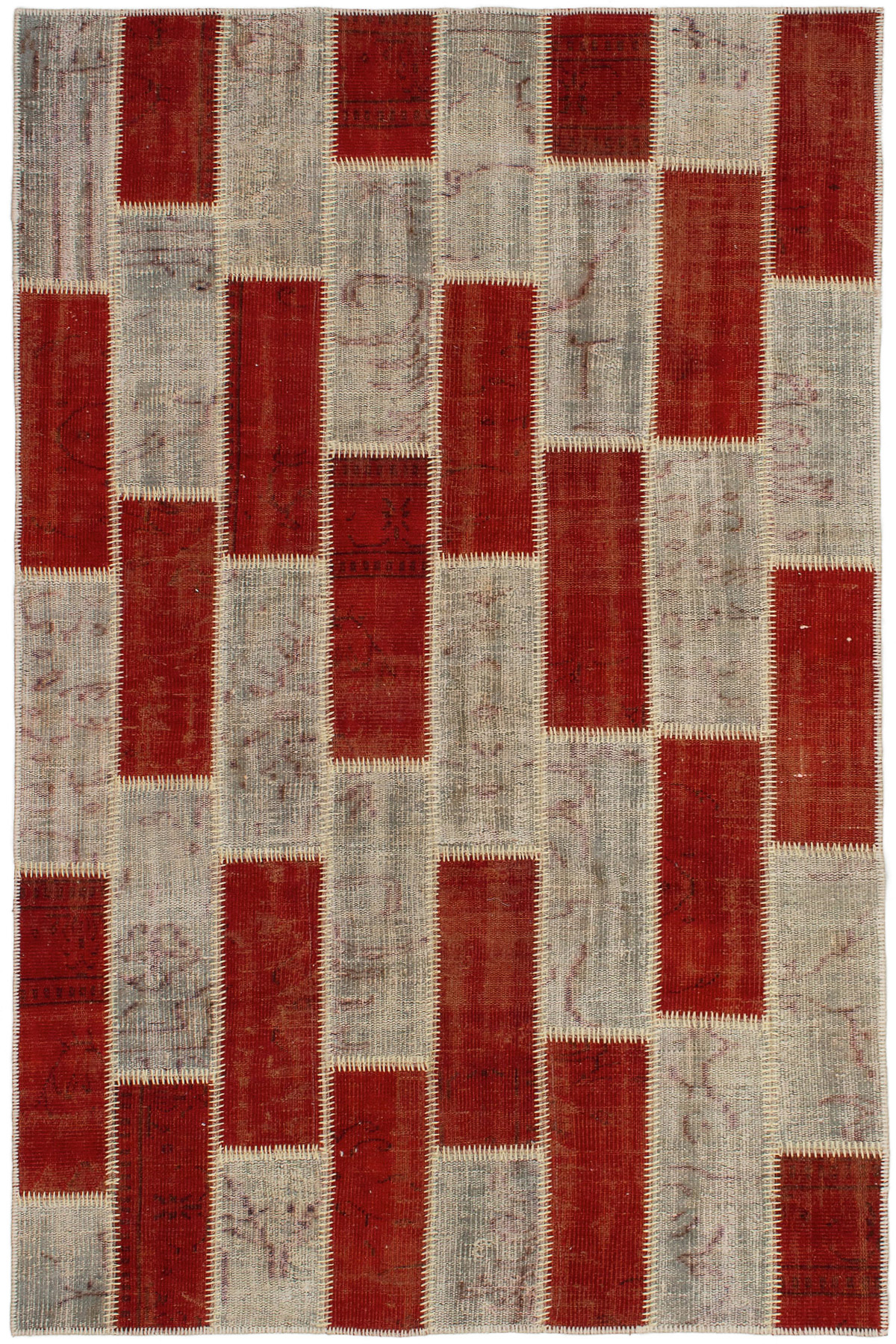 Hand-knotted Color Transition Patch Dark Copper, Light Khaki Wool Rug 4'11" x 7'7" Size: 4'11" x 7'7"