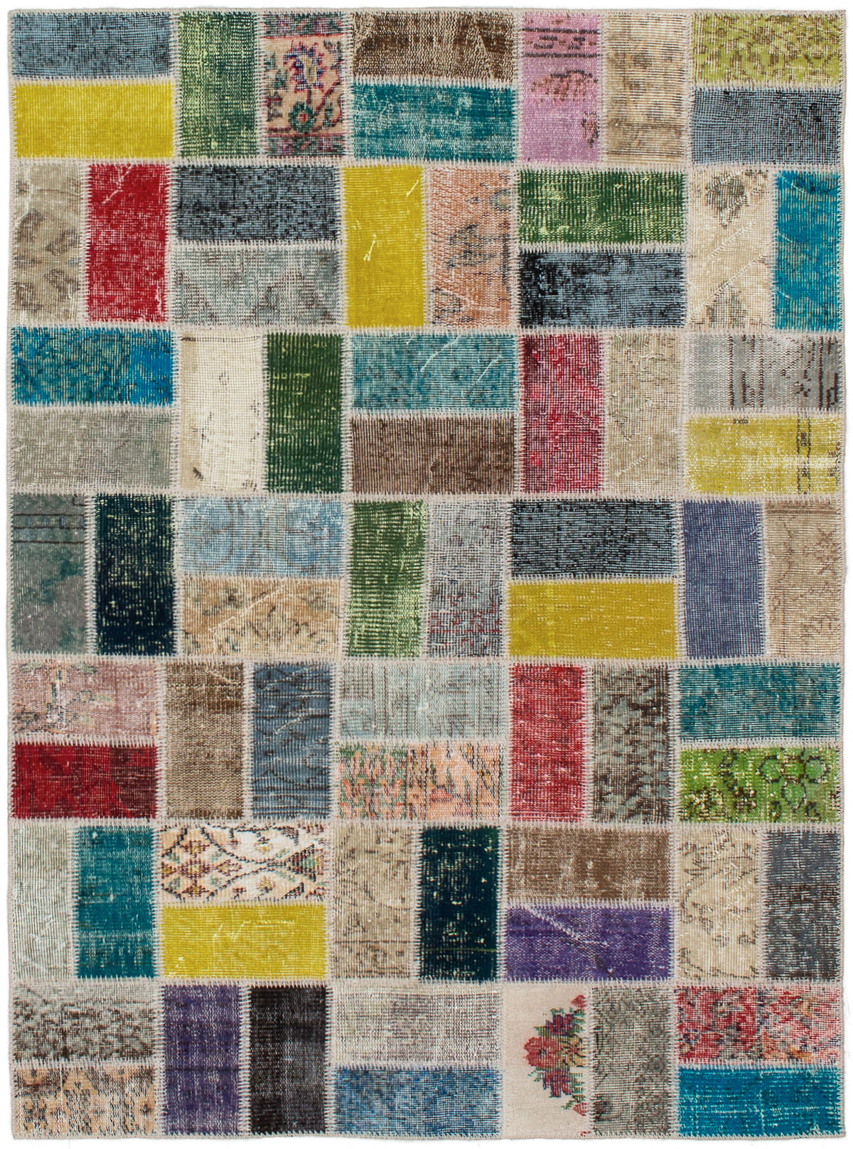 Hand-knotted Color Transition Patch Brown, Grey Wool Rug 4'9" x 6'7" Size: 4'9" x 6'7"  
