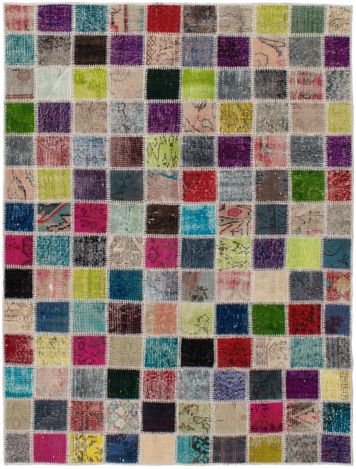 Hand-knotted Color Transition Patch Grey, Purple Wool Rug 4'2" x 6'5" Size: 4'2" x 6'5"  