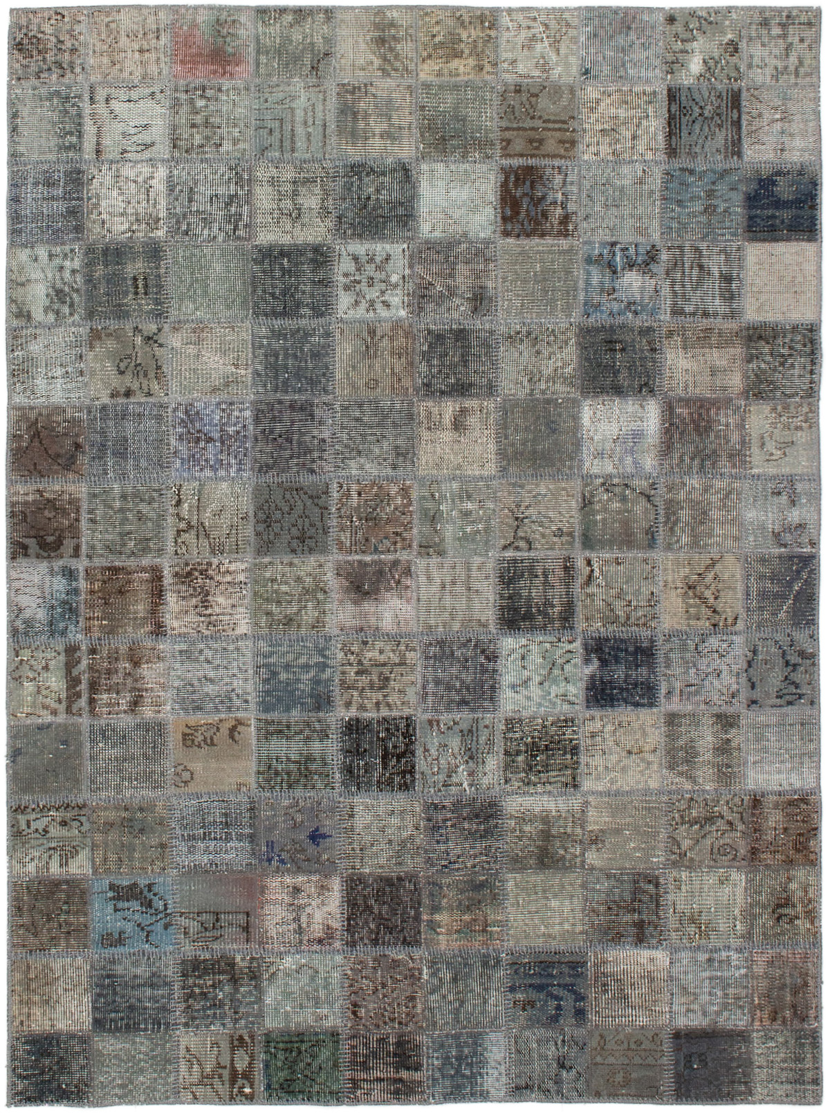 Hand-knotted Color Transition Patch Grey Wool Rug 4'10" x 6'7"  Size: 4'10" x 6'7"  