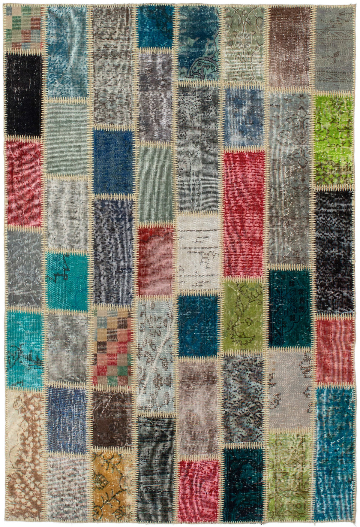 Hand-knotted Color Transition Patch Grey Wool Rug 4'7" x 6'10" Size: 4'7" x 6'10"  