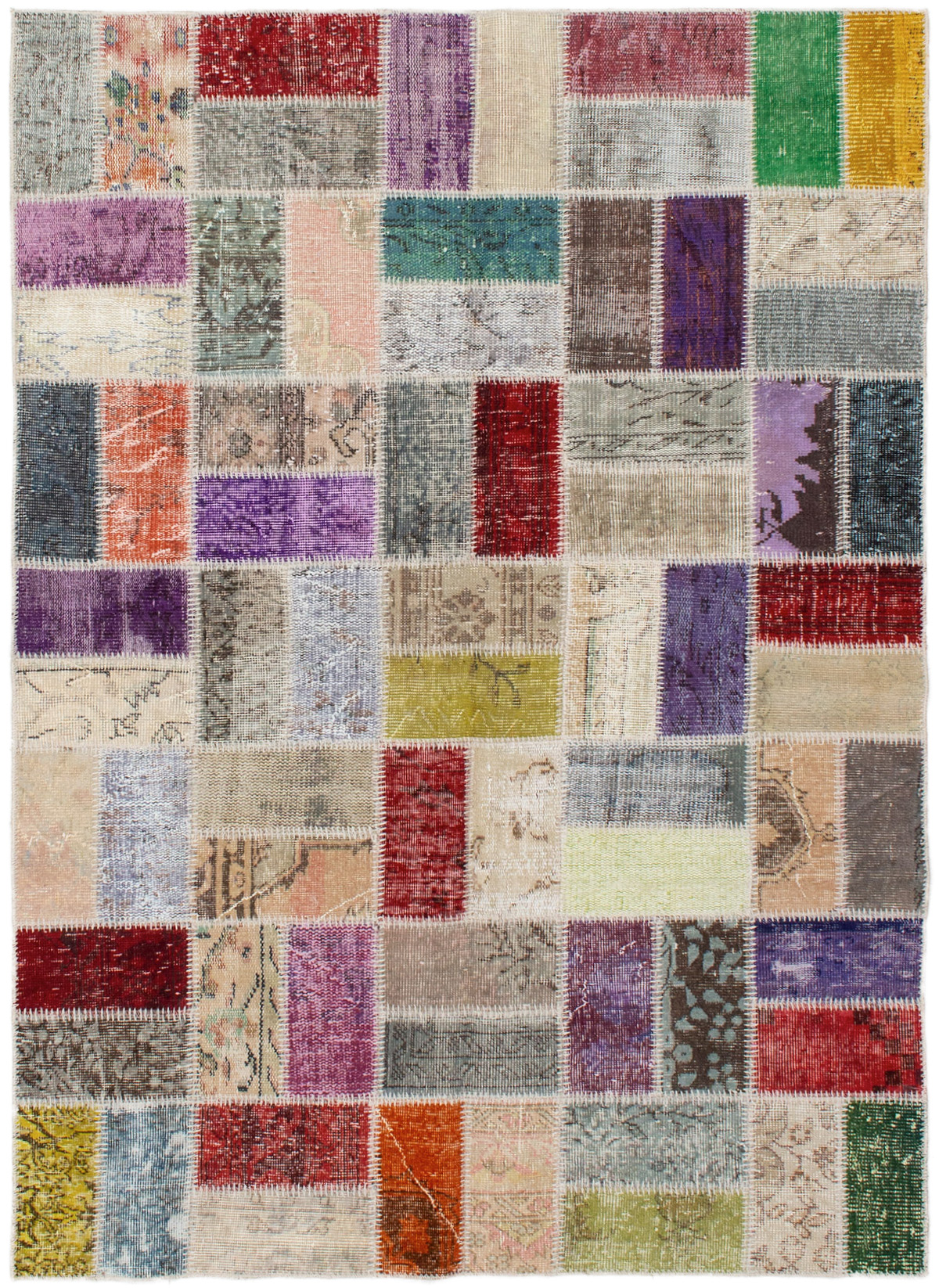 Hand-knotted Color Transition Patch Grey Wool Rug 4'9" x 6'8"  Size: 4'9" x 6'8"  