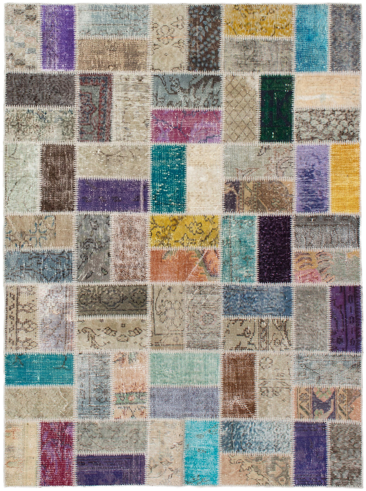 Hand-knotted Color Transition Patch Brown, Purple Wool Rug 4'10" x 6'8" Size: 4'10" x 6'8"  
