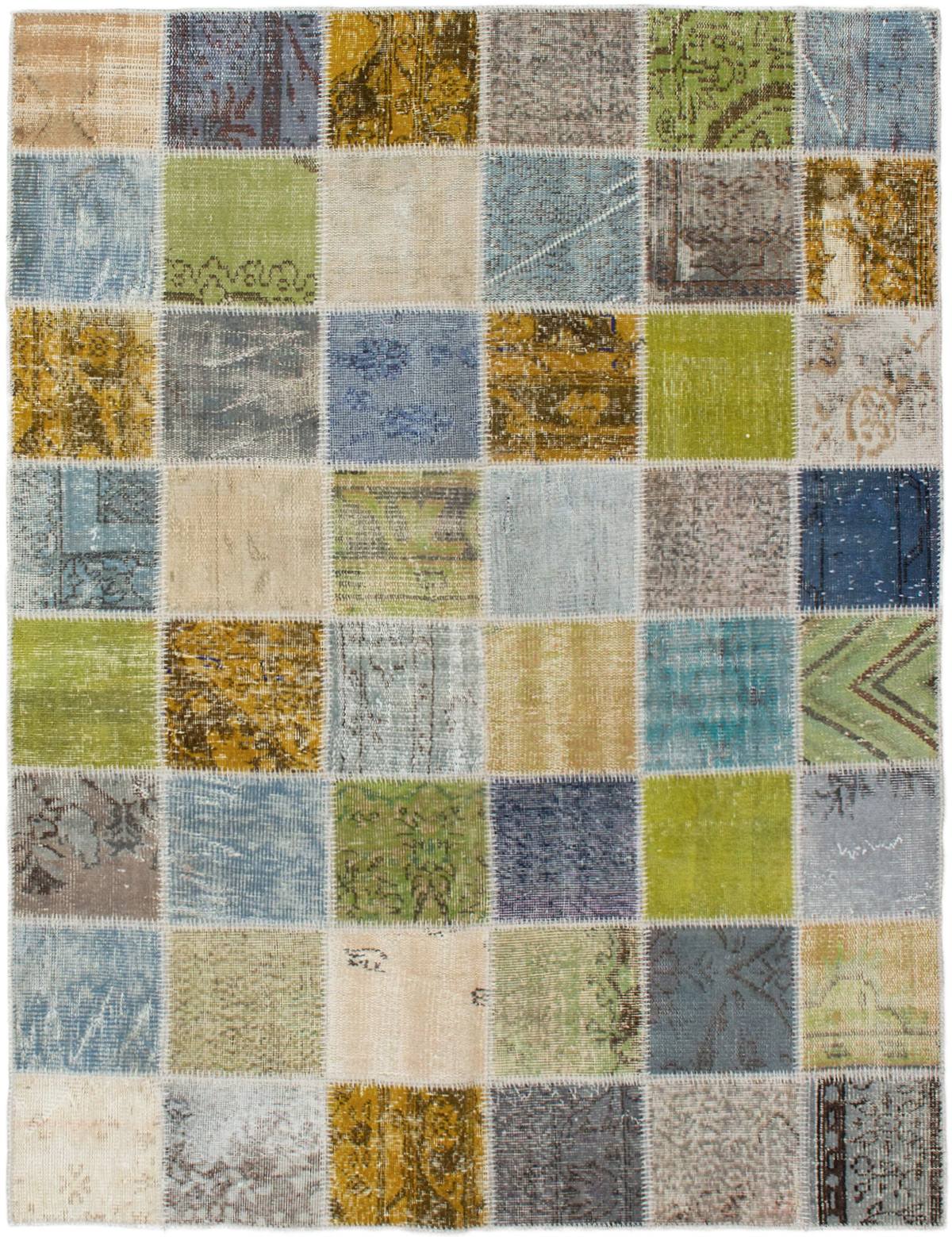 Hand-knotted Color Transition Patch Brown, Olive Wool Rug 5'2" x 6'8" Size: 5'2" x 6'8"  