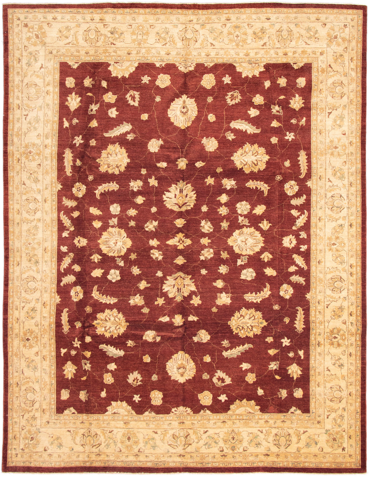 Hand-knotted Chobi Finest Dark Red Wool Rug 10'3" x 13'4" Size: 10'3" x 13'4"  