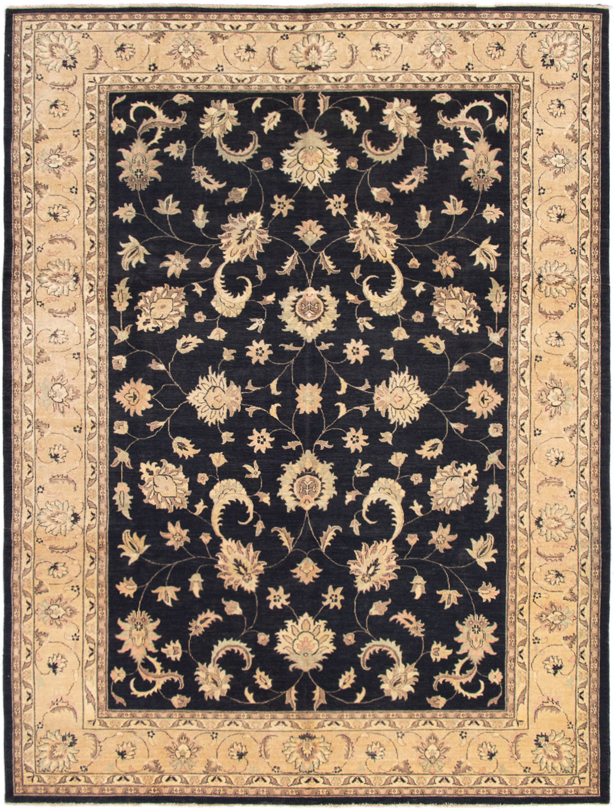 Hand-knotted Chobi Finest Black Wool Rug 10'1" x 13'5" Size: 10'1" x 13'5"  