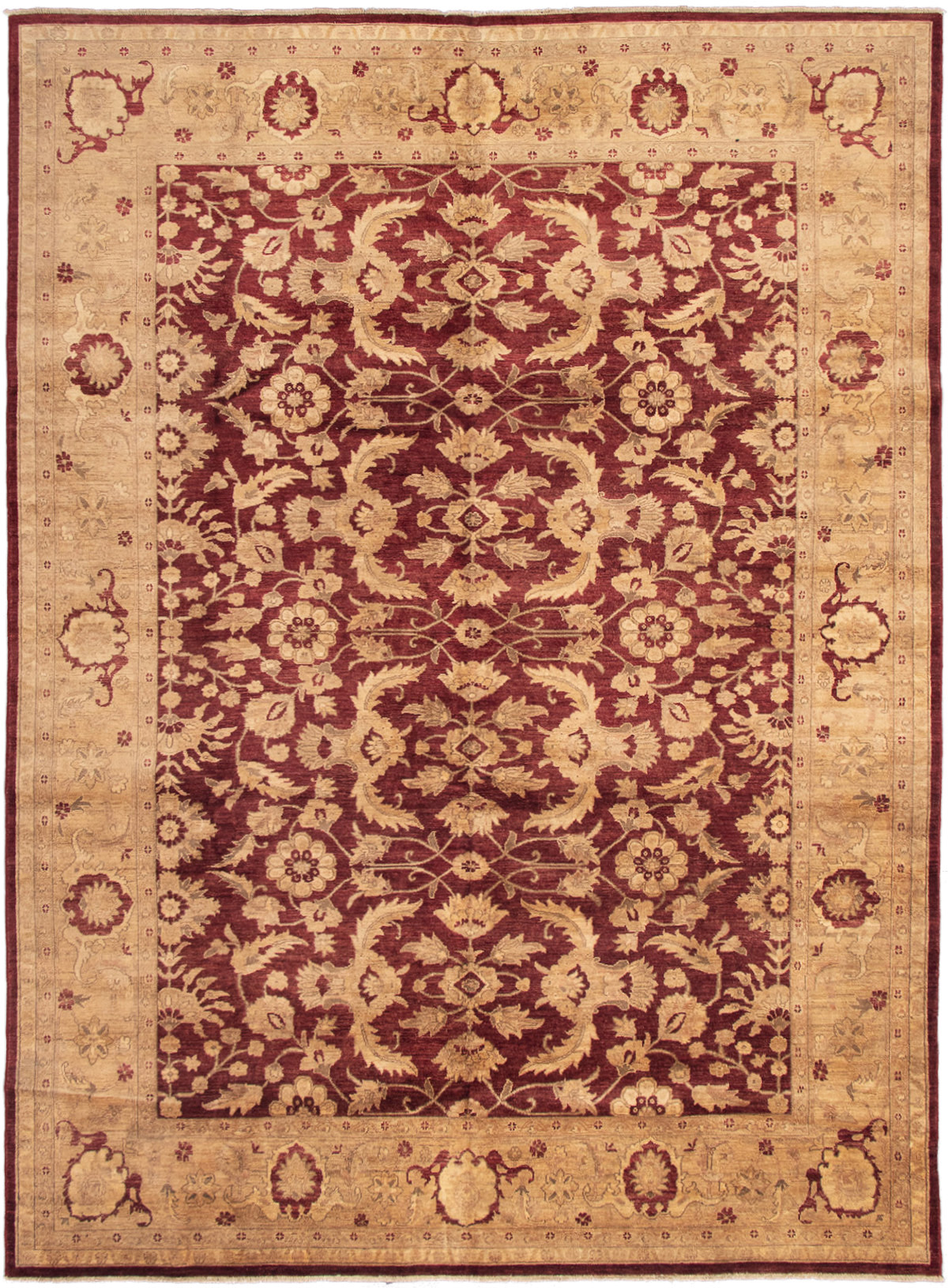 Hand-knotted Chobi Finest Dark Red Wool Rug 9'10" x 13'9" Size: 9'10" x 13'9"  